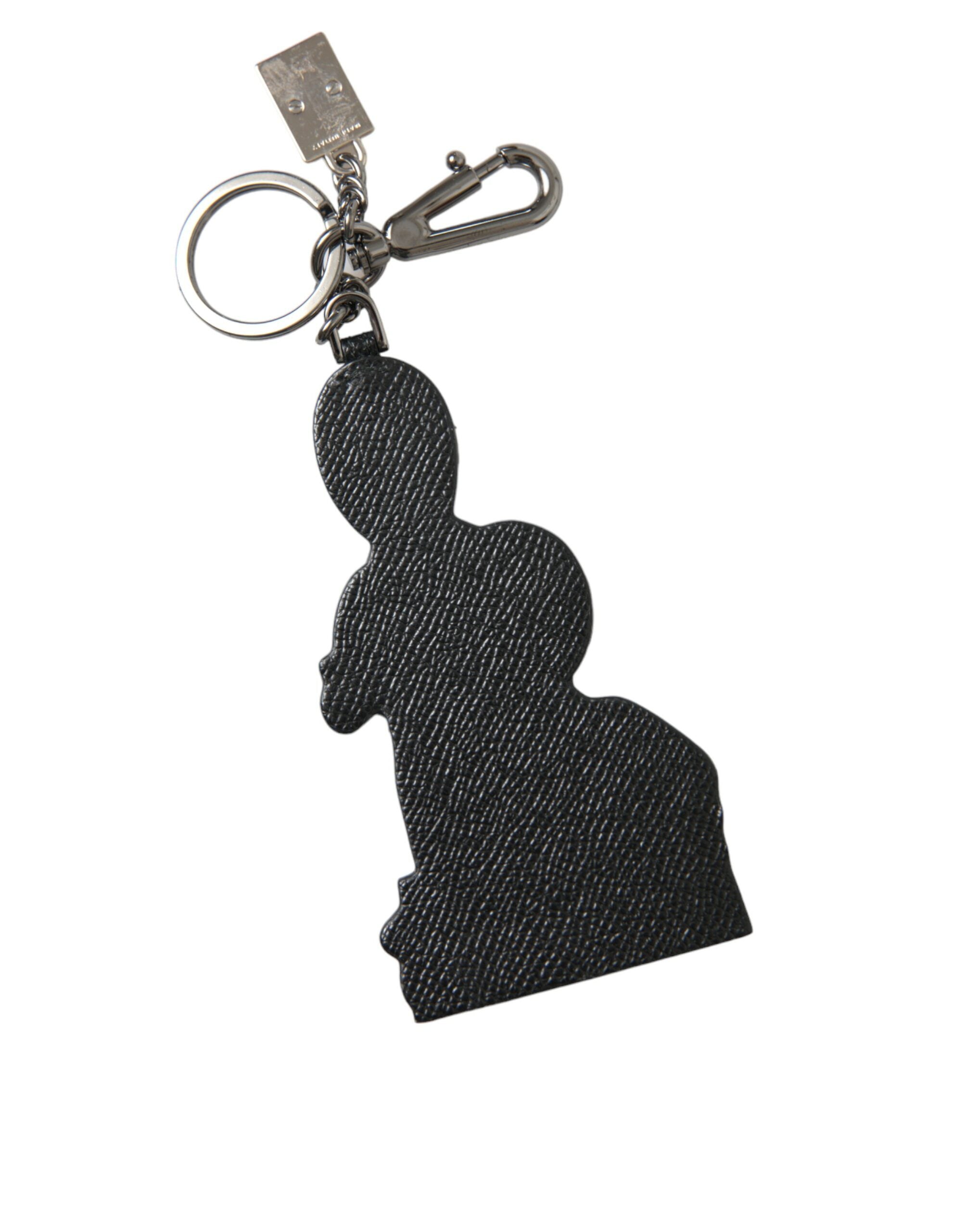 Dolce & Gabbana Leather Dominico Stefano #DGFAMILY Logo Badge Men's Keychain