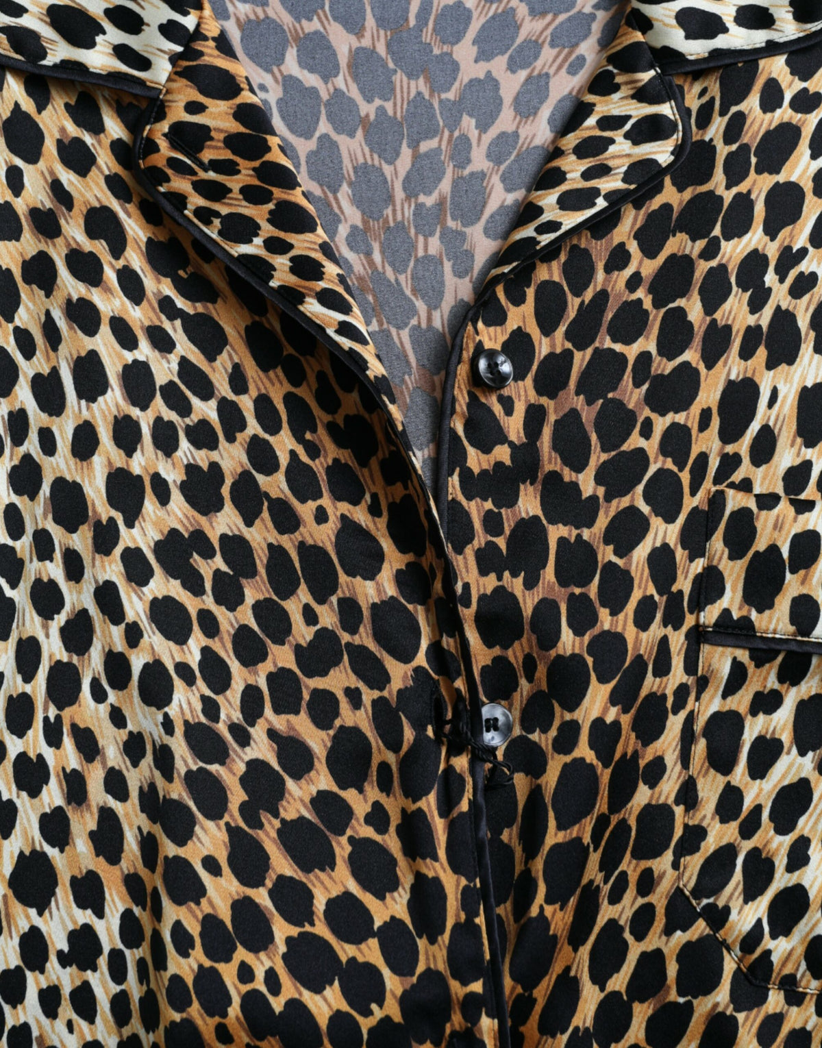 Dolce & Gabbana Brown Leopard Print Long Sleeves Blouse Women's Top