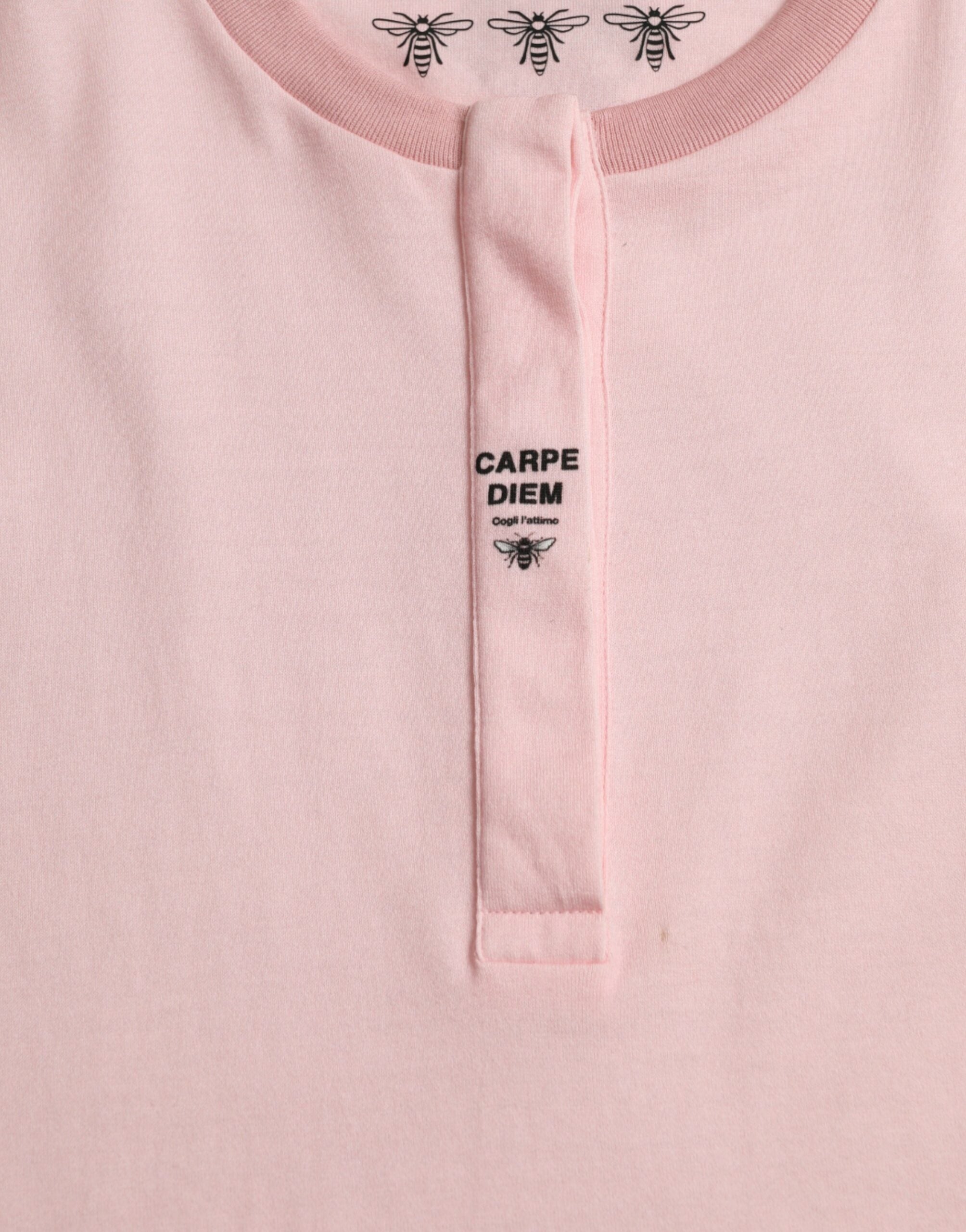Dolce & Gabbana Pink Floral Print Cotton Short Sleeves Women's T-shirt