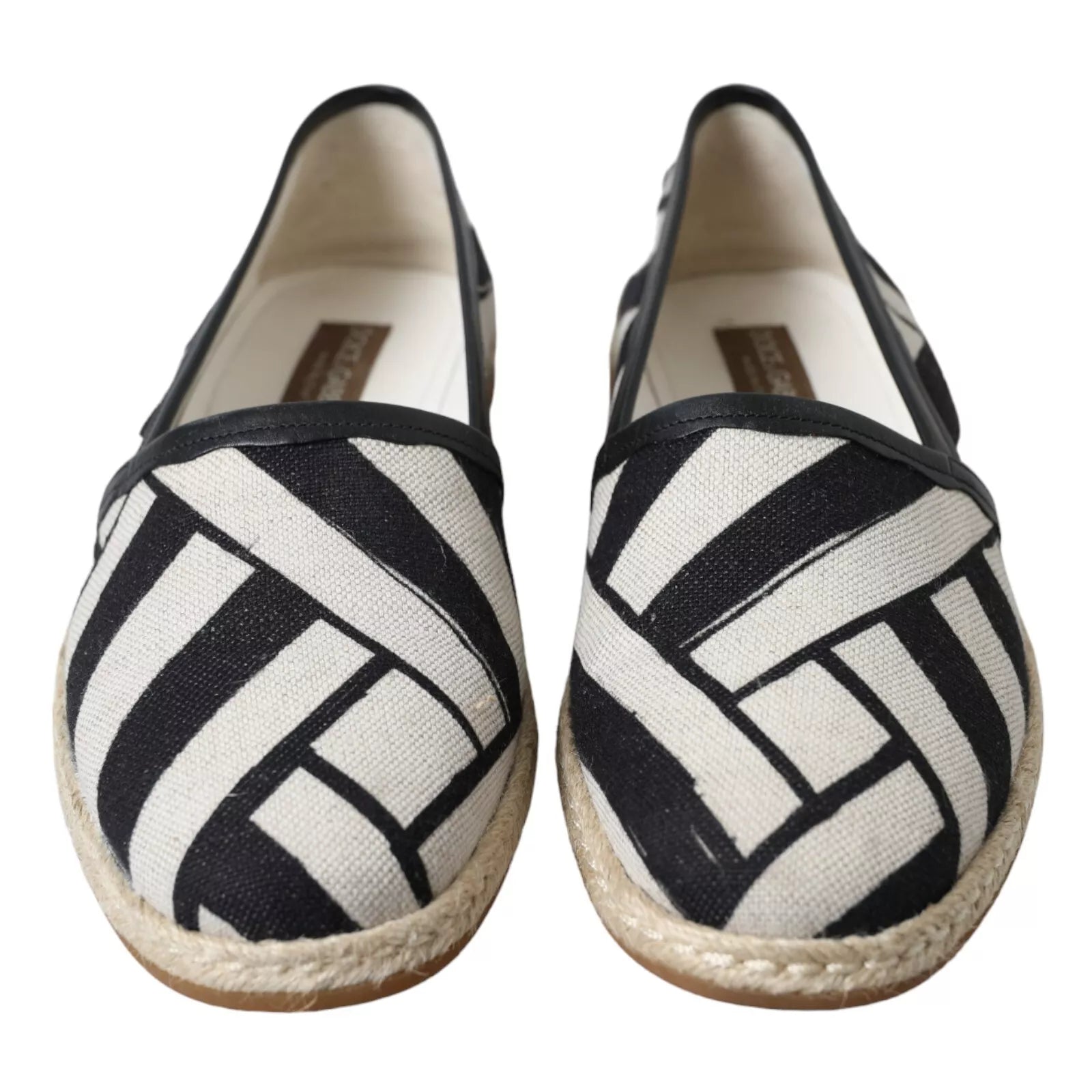 Dolce & Gabbana Black White Stripes Slip On Espadrille Men's Shoes