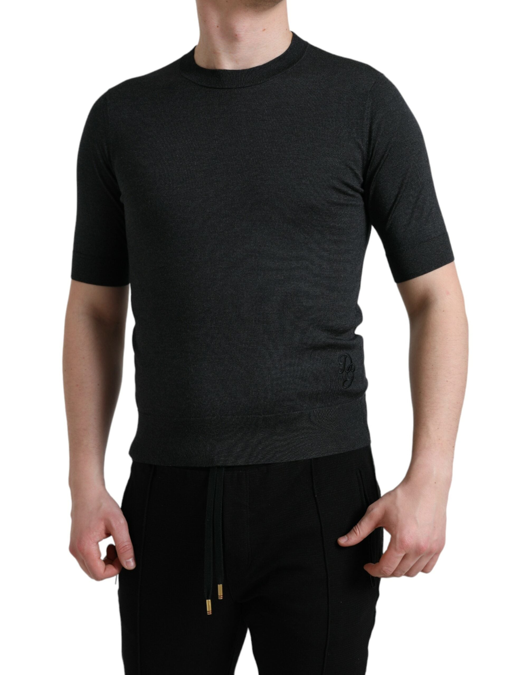 Dolce & Gabbana Dark Gray Crew Neck Short Sleeves Men's T-shirt
