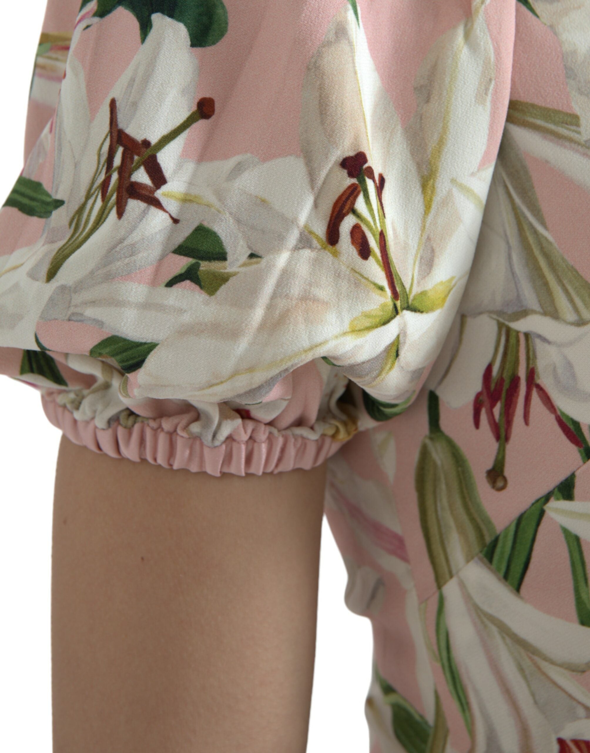 Dolce & Gabbana Pink Lily Viscose Sheath Stretch Mini Women's Dress