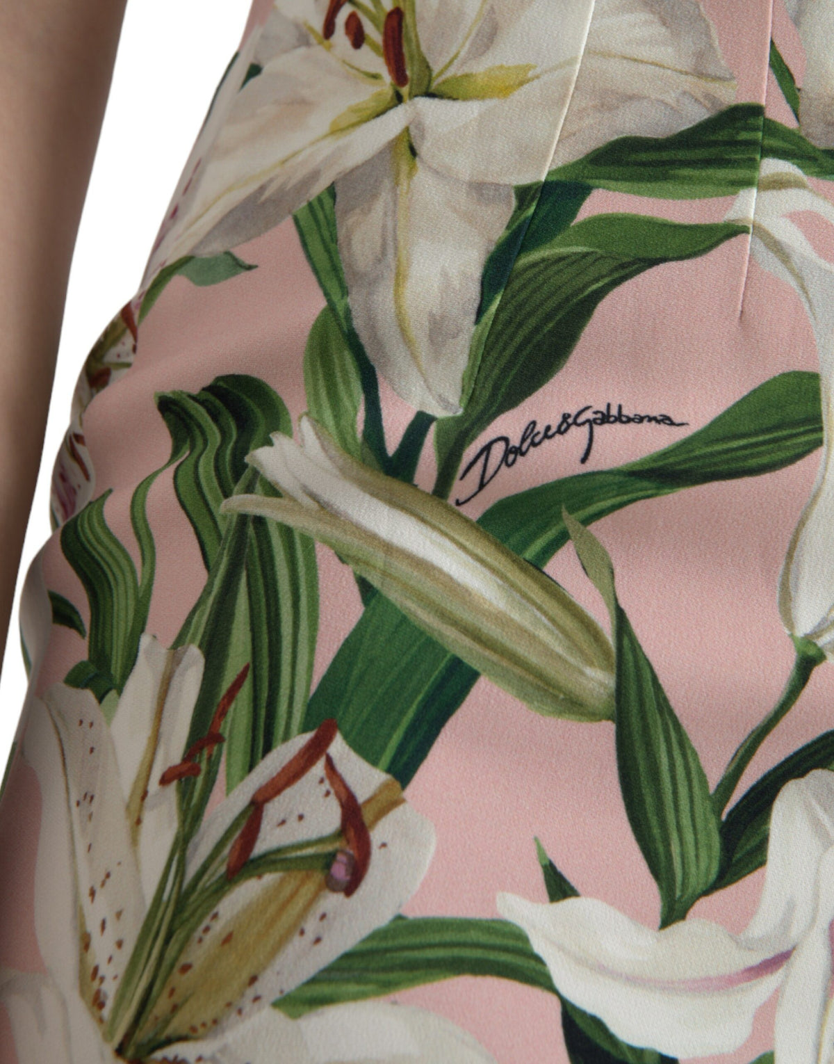 Dolce & Gabbana Pink Lily Viscose Sheath Stretch Mini Women's Dress