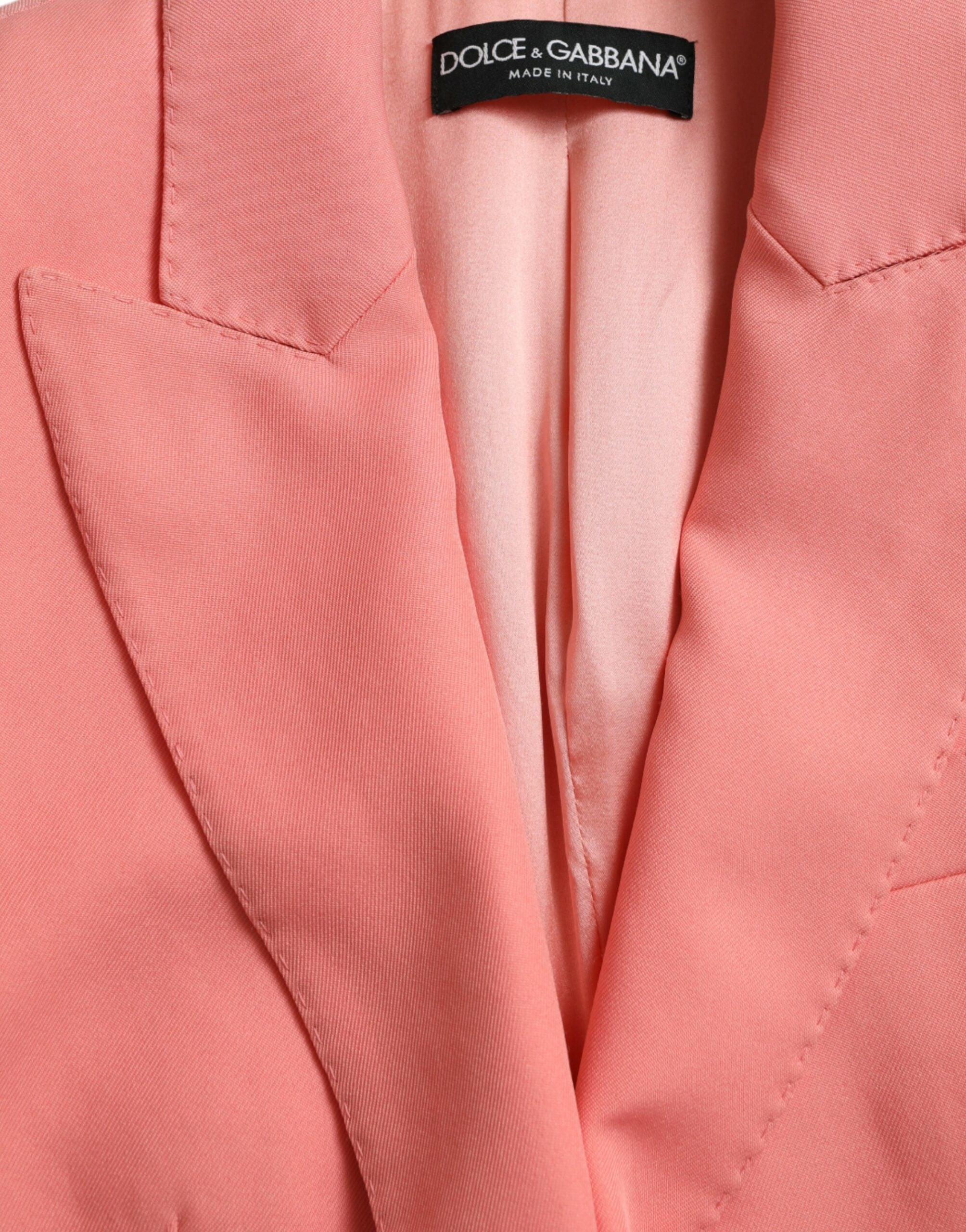 Dolce & Gabbana Pink Polyester Single Breasted Blazer Women's Jacket