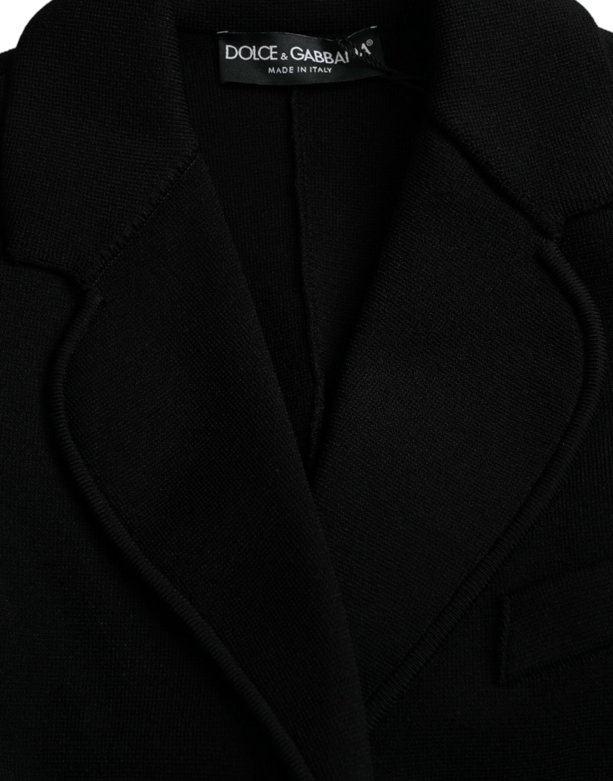 Dolce & Gabbana Black Viscose Single Breasted Blazer Women's Jacket
