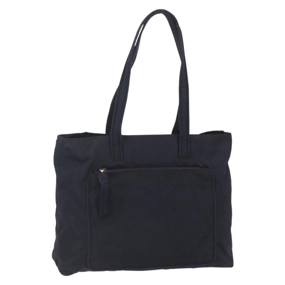 Prada Front Pocket Zip Tessuto Black Nylon Tote Bag Bag (Pre-Owned)