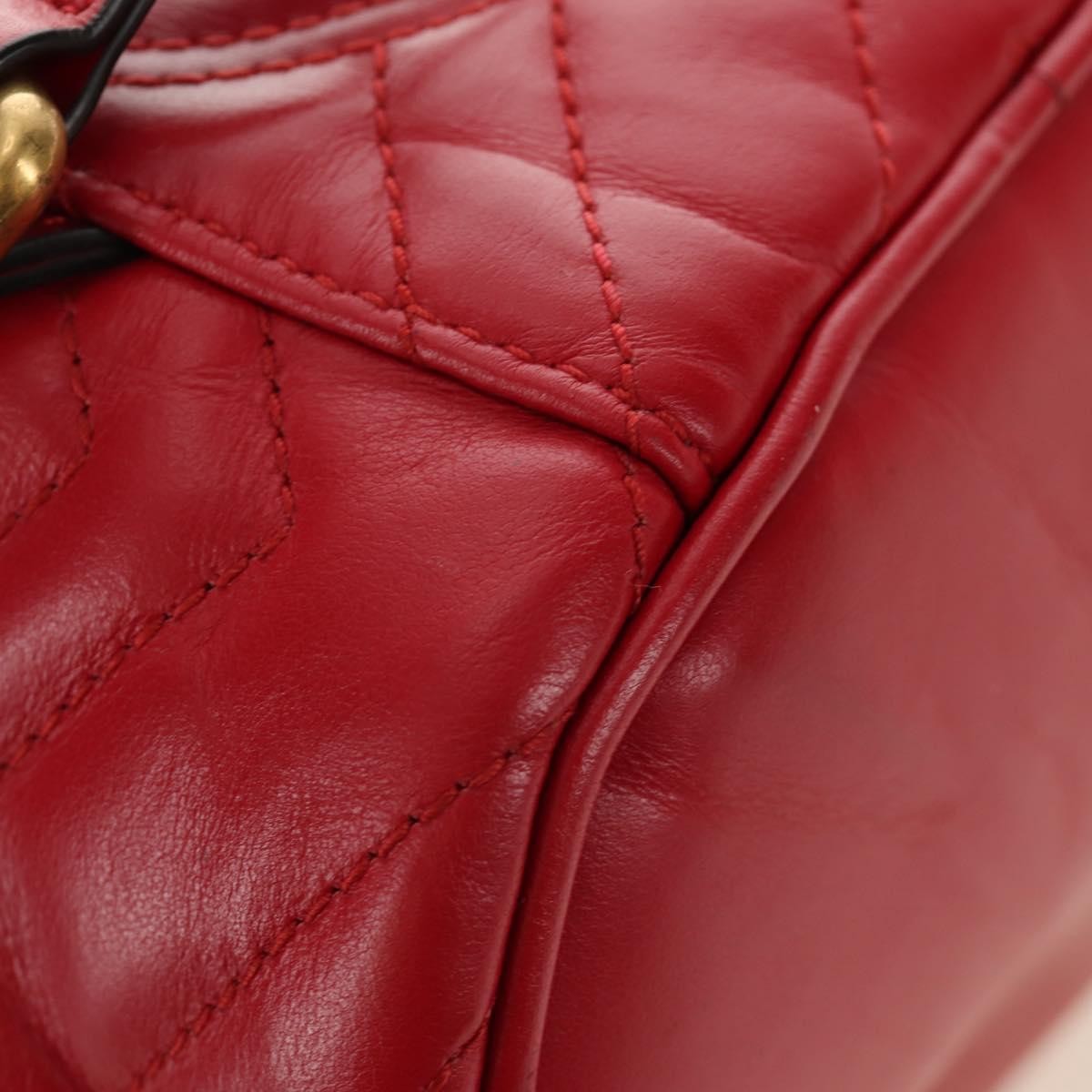 Gucci Gg Marmont Vanity Matelasse Leather Red Leather Backpack Bag (Pre-Owned)