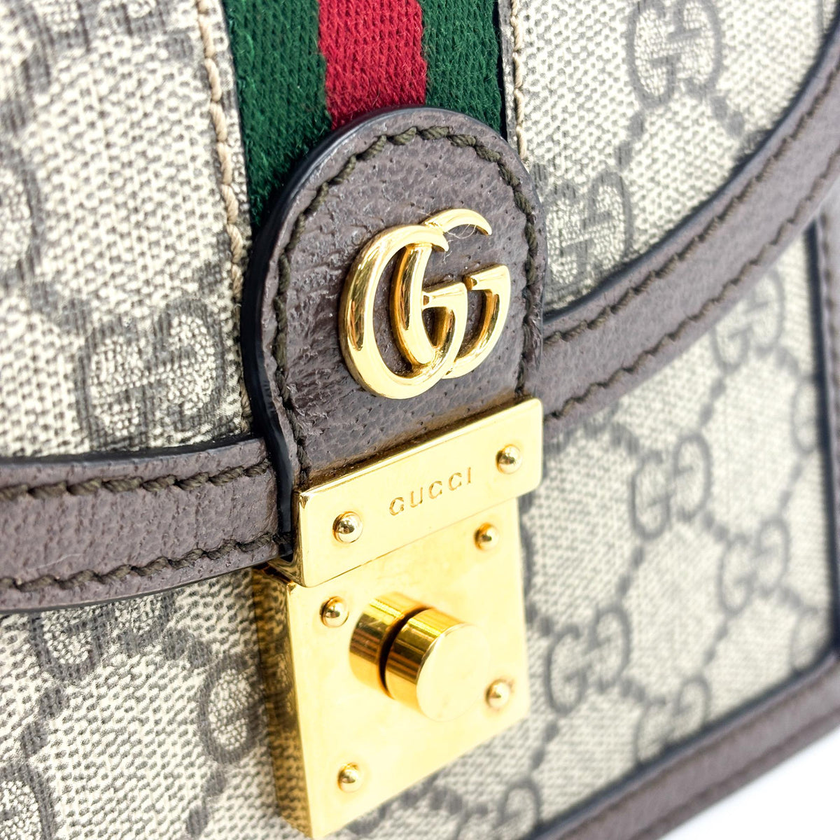 Gucci Ophidia Gg Coated Canvas And Leather Brown Canvas Backpack Bag (Pre-Owned)