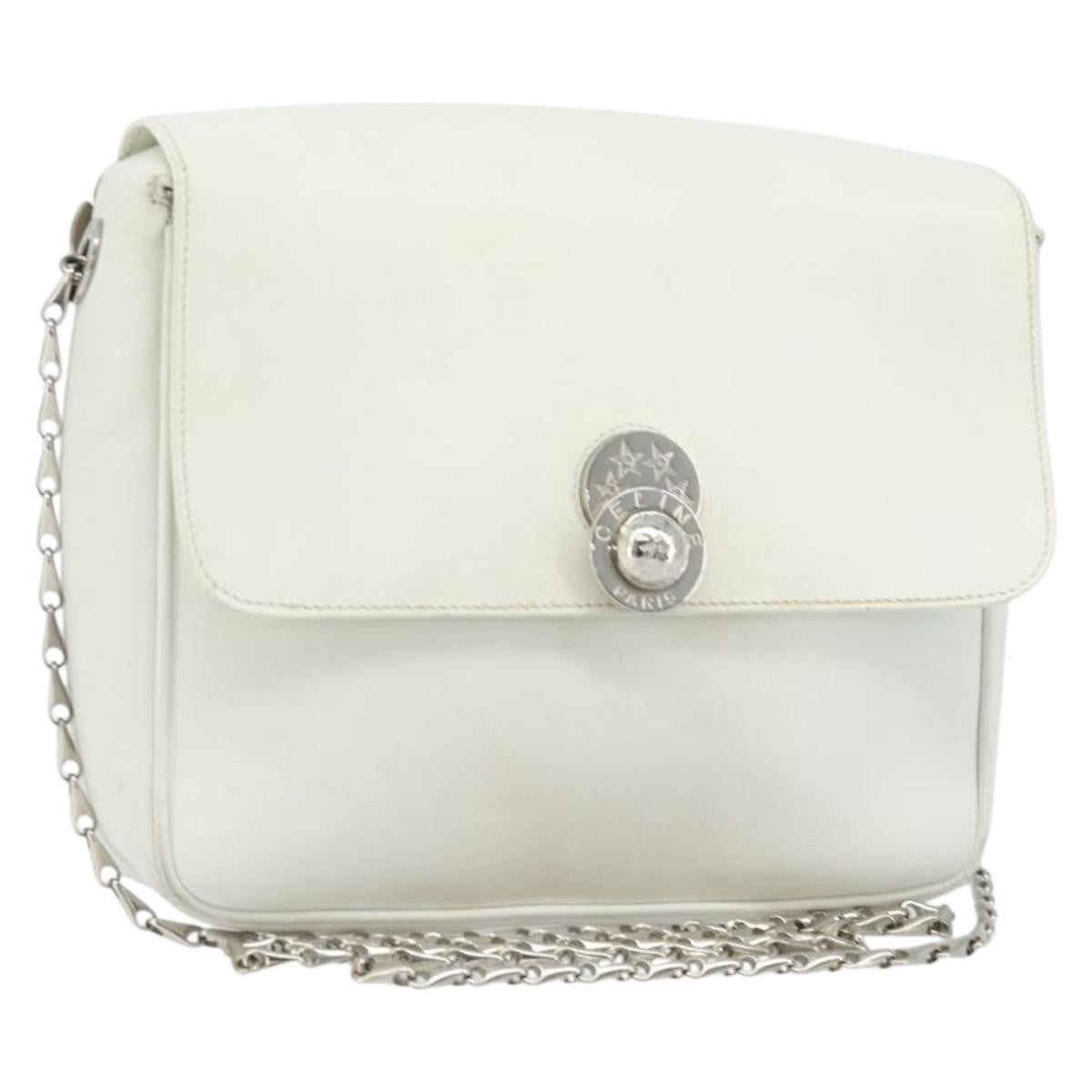 Celine Vintage Leather White Leather Shoulder Bag Bag (Pre-Owned)