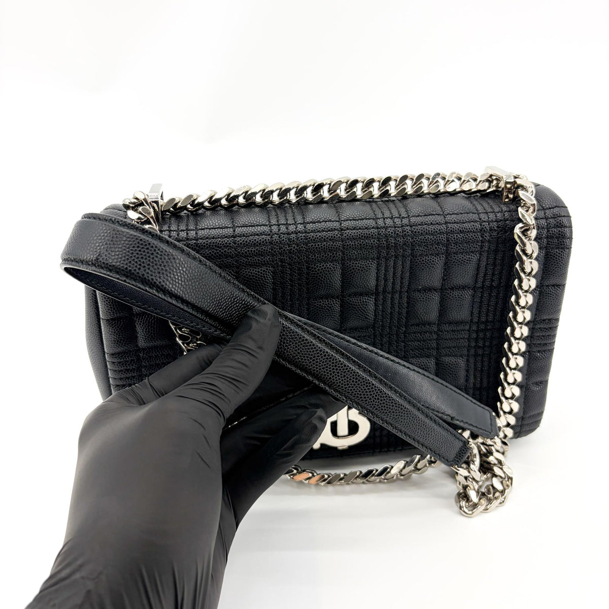 Burberry Lola Wallet On Chain Quilted Leather Black Calfskin Crossbody Bag Bag (Pre-Owned)