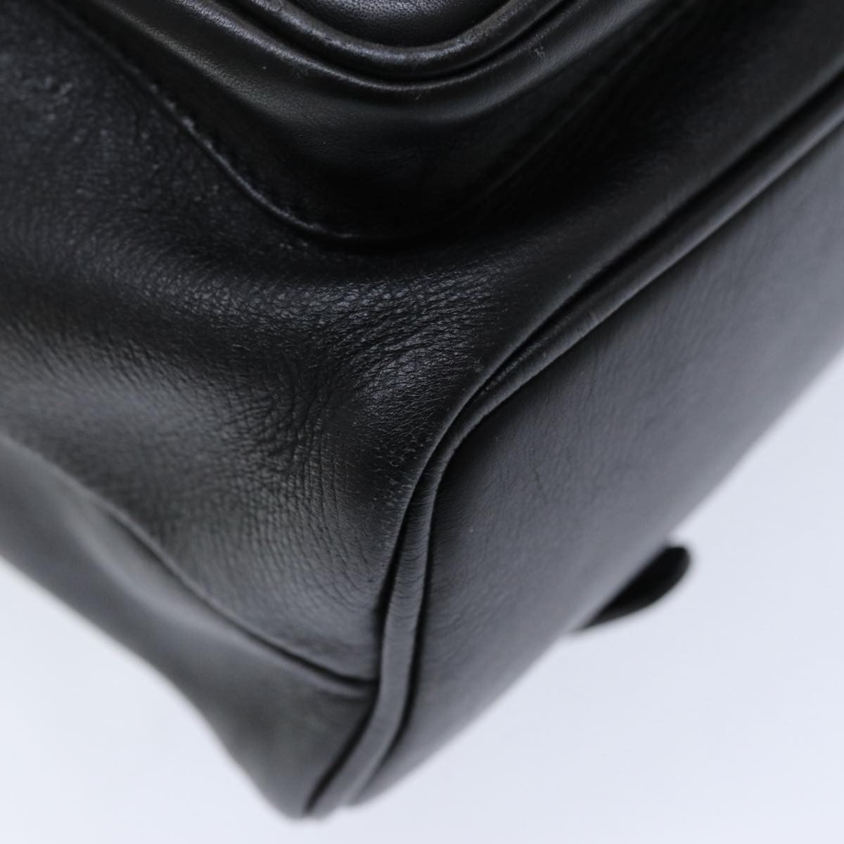 Gucci Vintage Bamboo Leather Black Leather Backpack Bag (Pre-Owned)