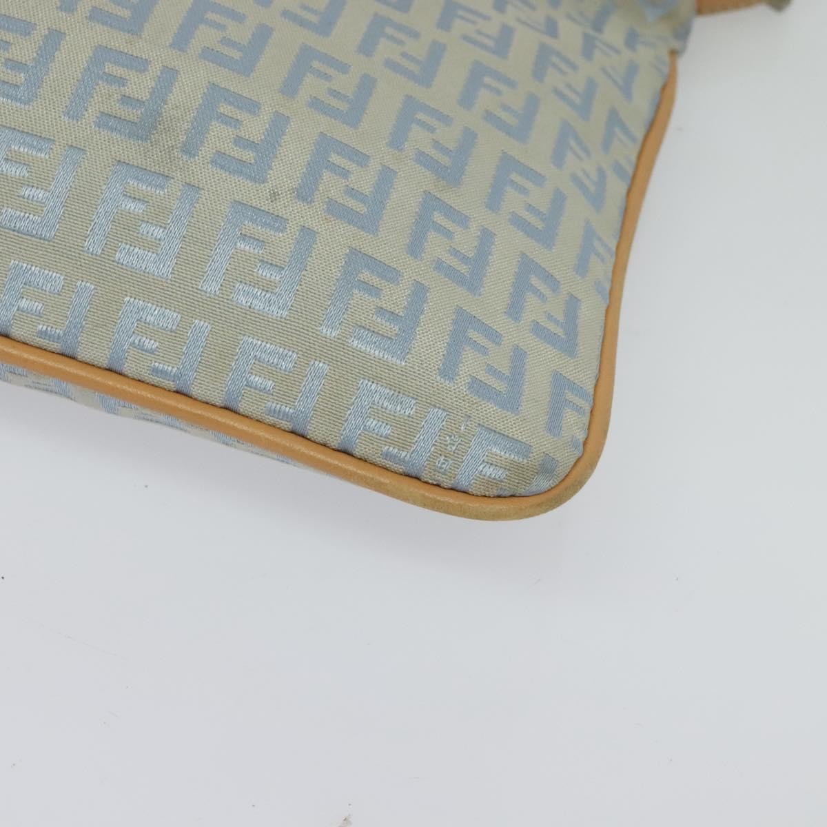 Fendi Vintage Flat Zucchino Canvas Blue Canvas Shoulder Bag Bag (Pre-Owned)