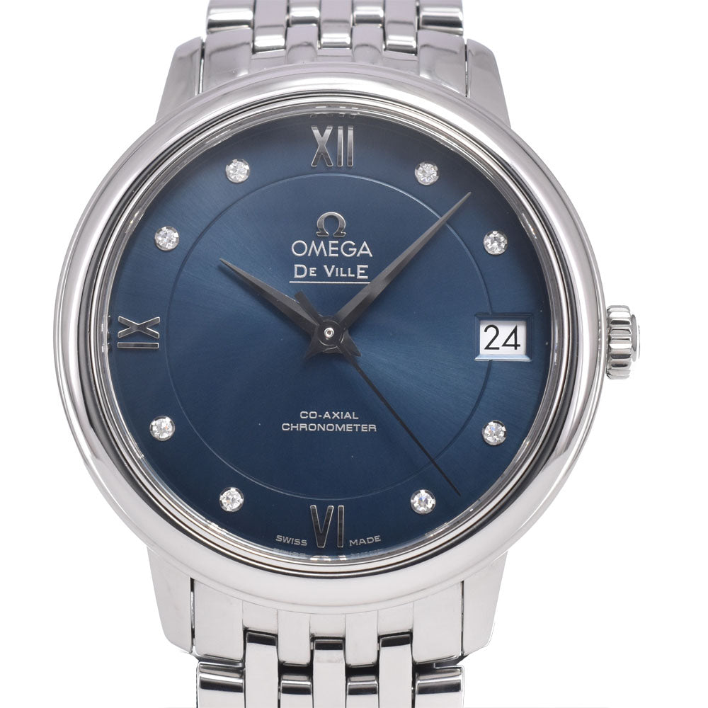 Omega De Ville Prestige Co-Axial Chronometer Automatic Stainless Steel With Diamond Markers Watch (Pre-Owned)