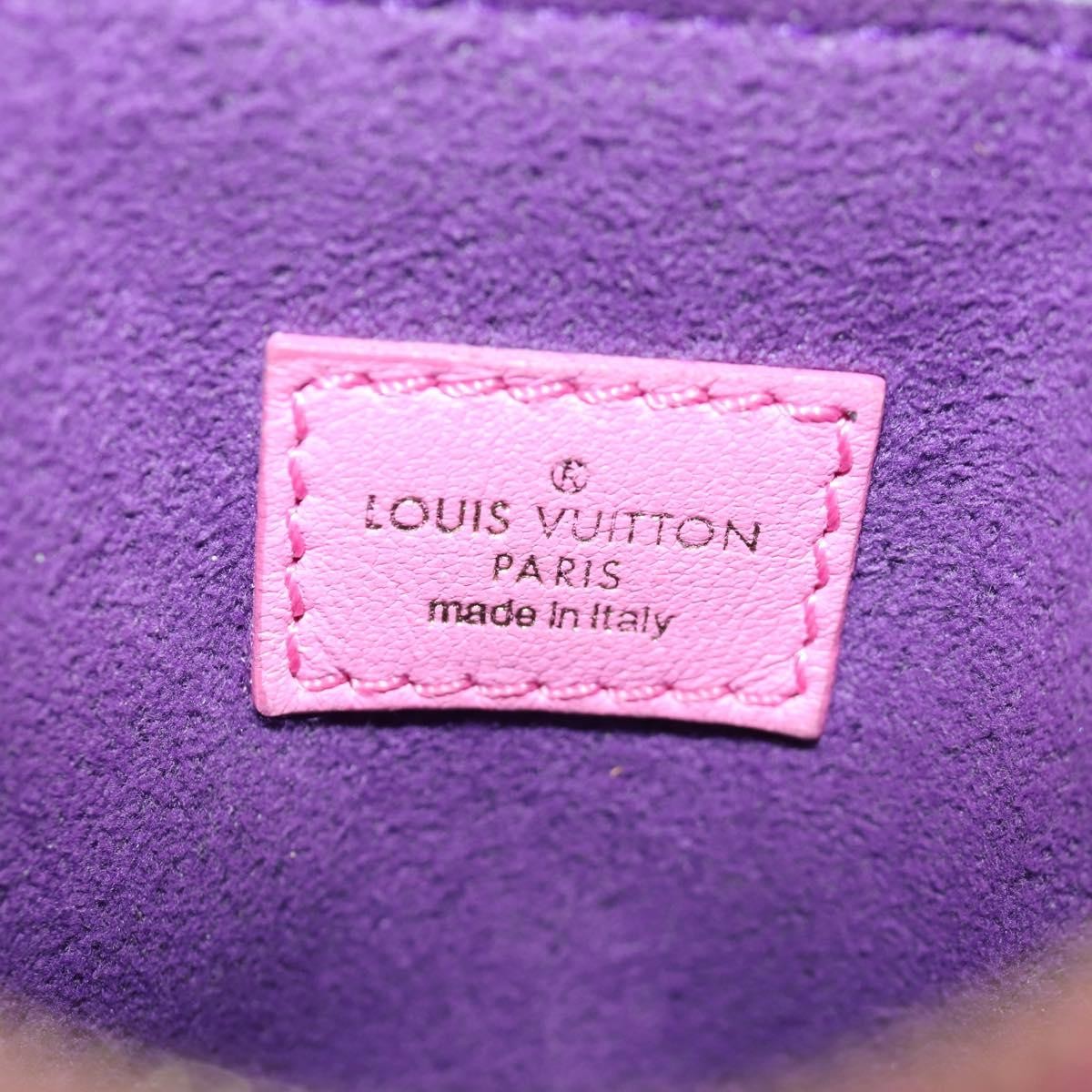 Louis Vuitton Lanyard Multipochette Coin Case Monogram Empreinte Pink Canvas Wallets Accessory (Pre-Owned)