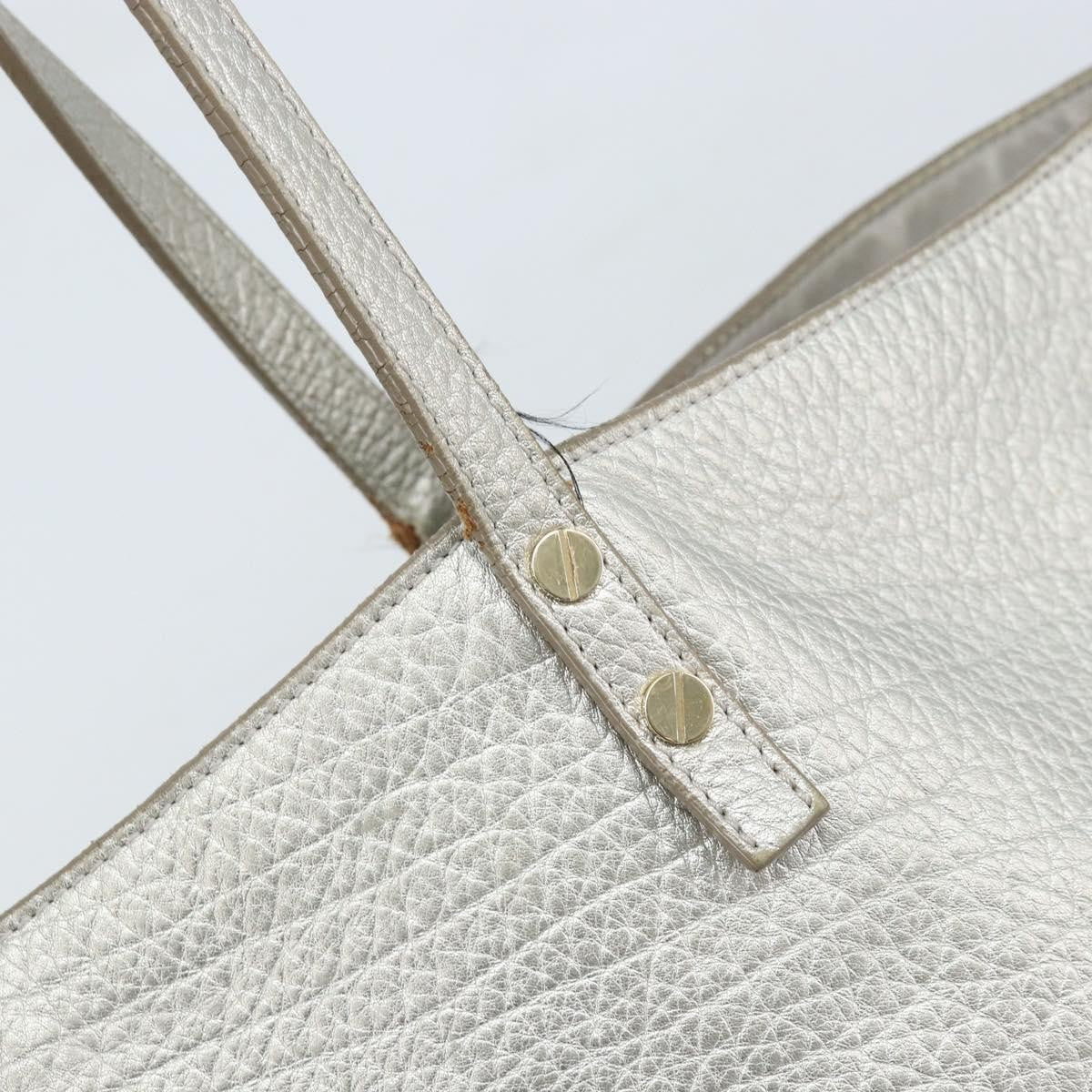 Chloe Dilan Tote Leather Silver Leather Tote Bag Bag (Pre-Owned)