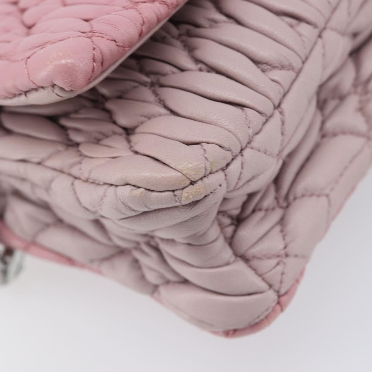 Miu Miu Crystal 2Way Matelasse Leather Pink Leather Clutche & Pouche Bag (Pre-Owned)