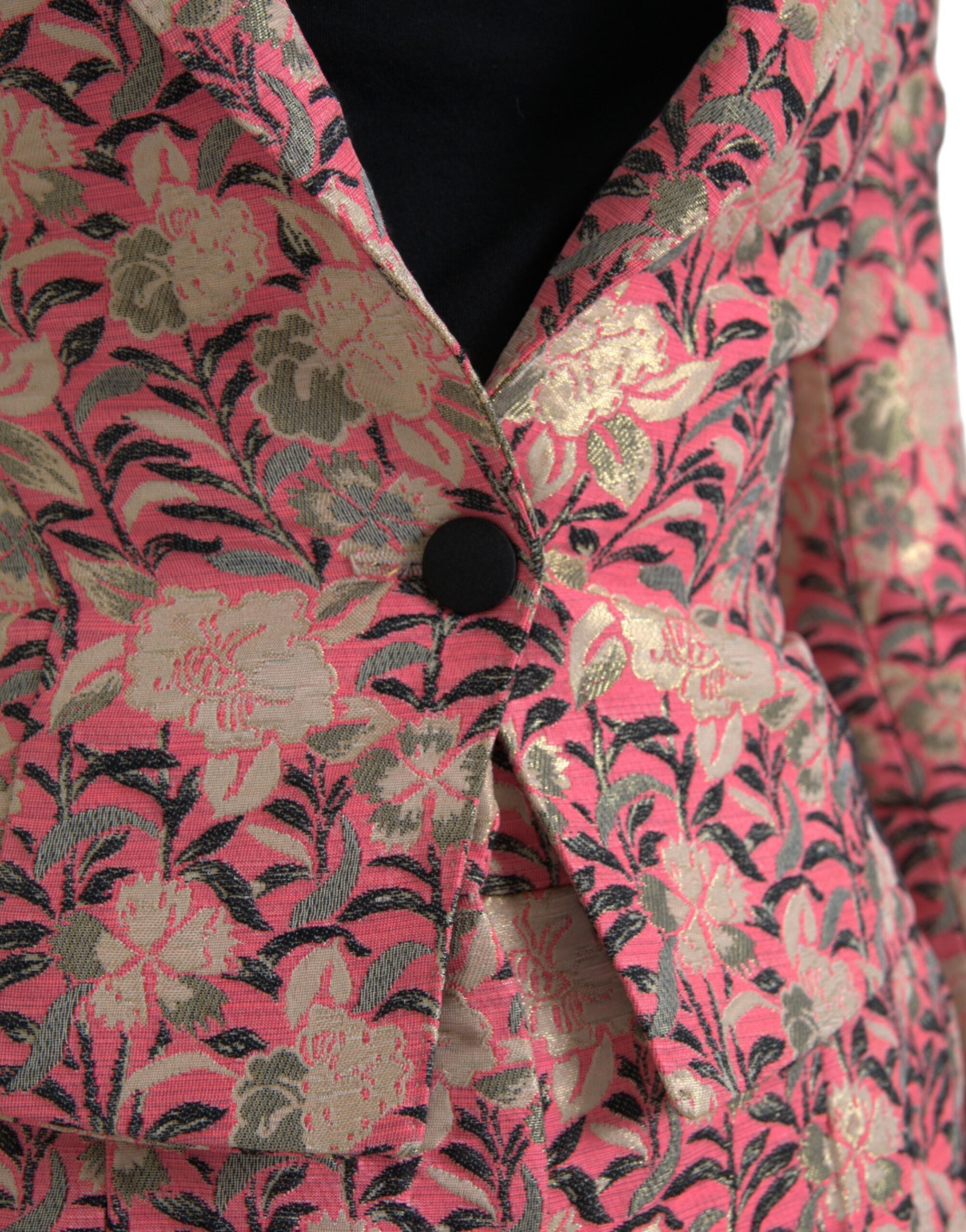 Dolce & Gabbana Pink Floral Jacquard Slim Fit 2 Piece Women's Suit