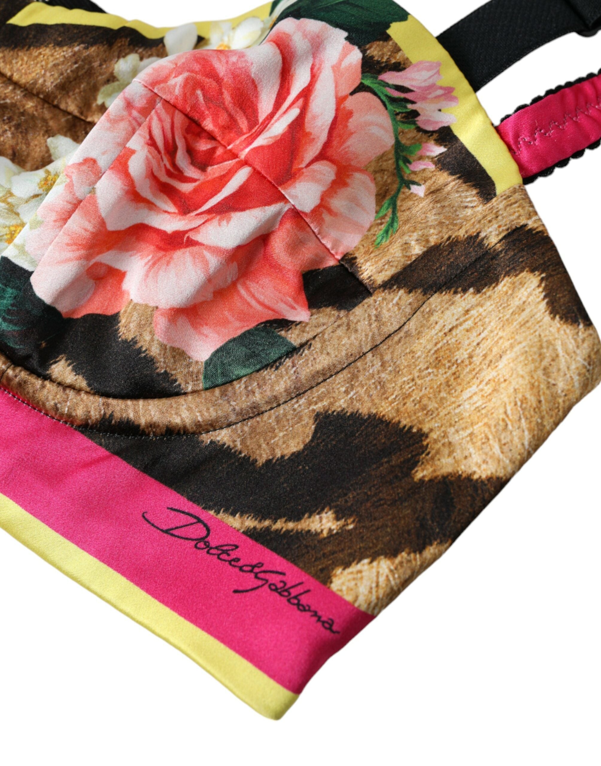 Dolce & Gabbana Floral Silk Blend Bustier Crop Women's Top