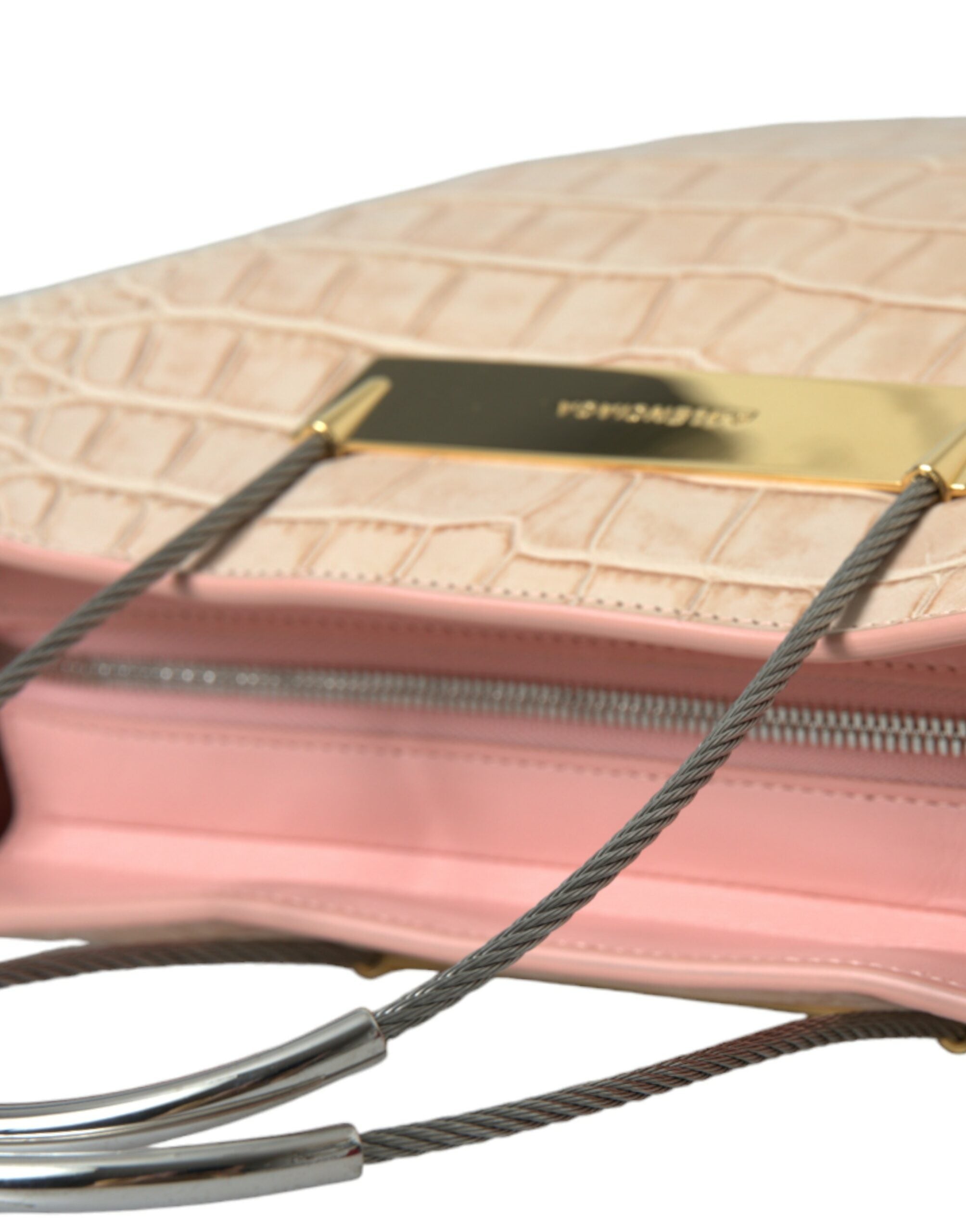 Balenciaga Pink Exotic Leather Embossed Cable Handle Shopper Tote Women's Bag