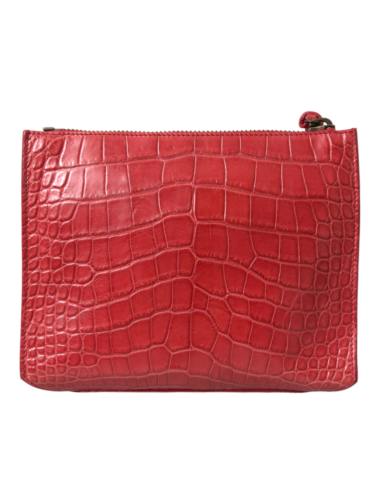 Balenciaga Red Exotic Skin Leather Classic Pouch Purse Wristlet Women's Bag