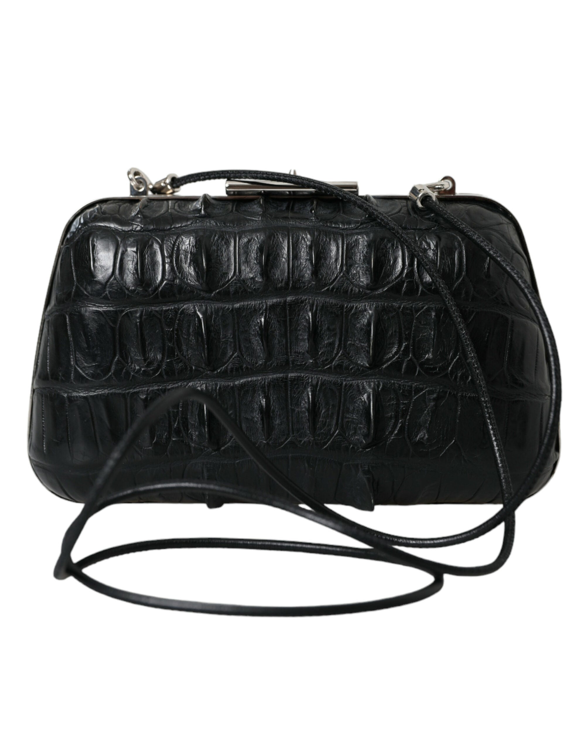 Balenciaga Black Exotic Skin Leather Shoulder Crossbody Box Clutch Women's Bag