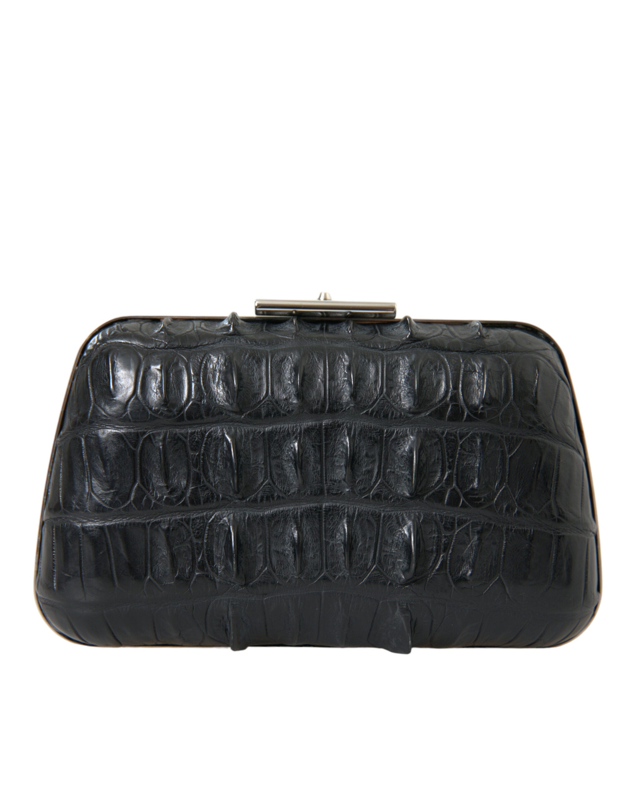 Balenciaga Black Exotic Skin Leather Shoulder Crossbody Box Clutch Women's Bag