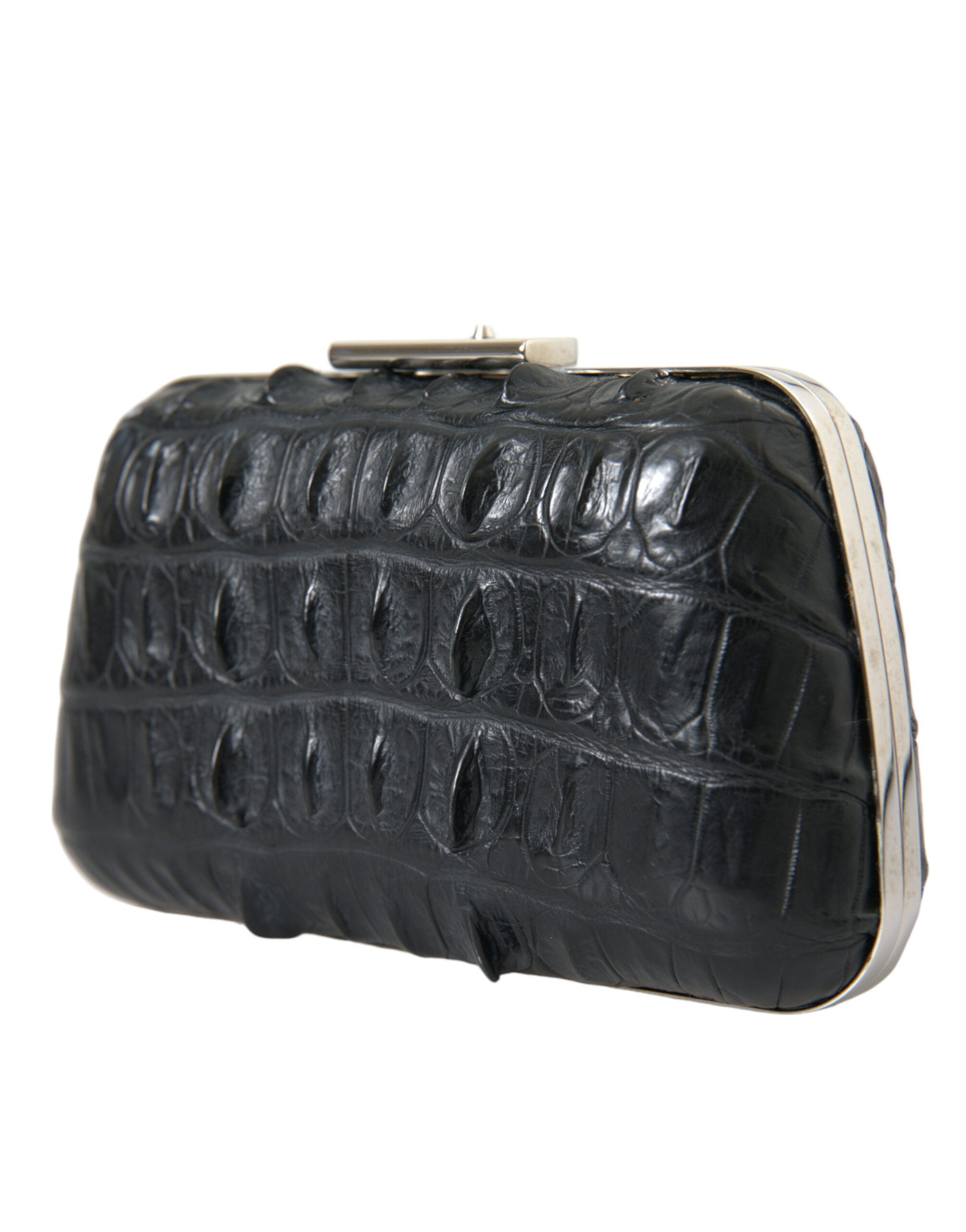 Balenciaga Black Exotic Skin Leather Shoulder Crossbody Box Clutch Women's Bag
