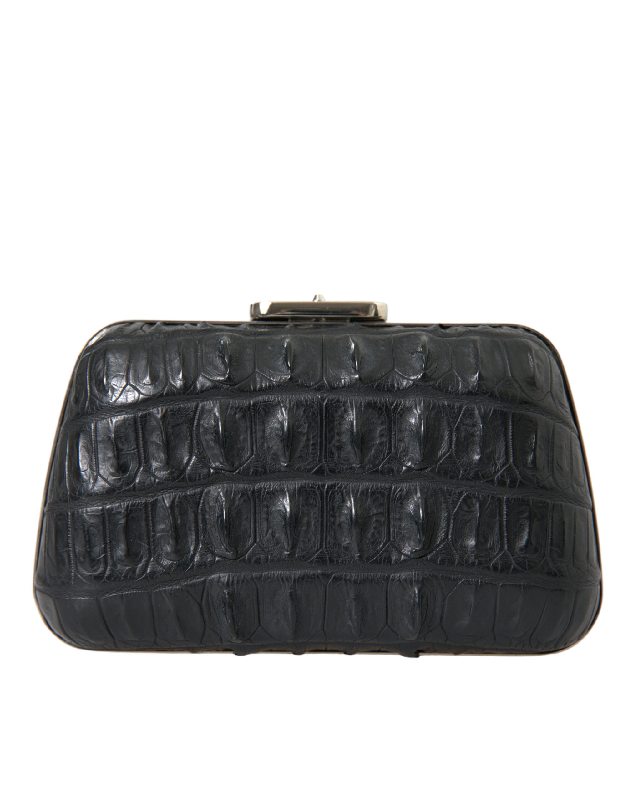 Balenciaga Black Exotic Skin Leather Shoulder Crossbody Box Clutch Women's Bag