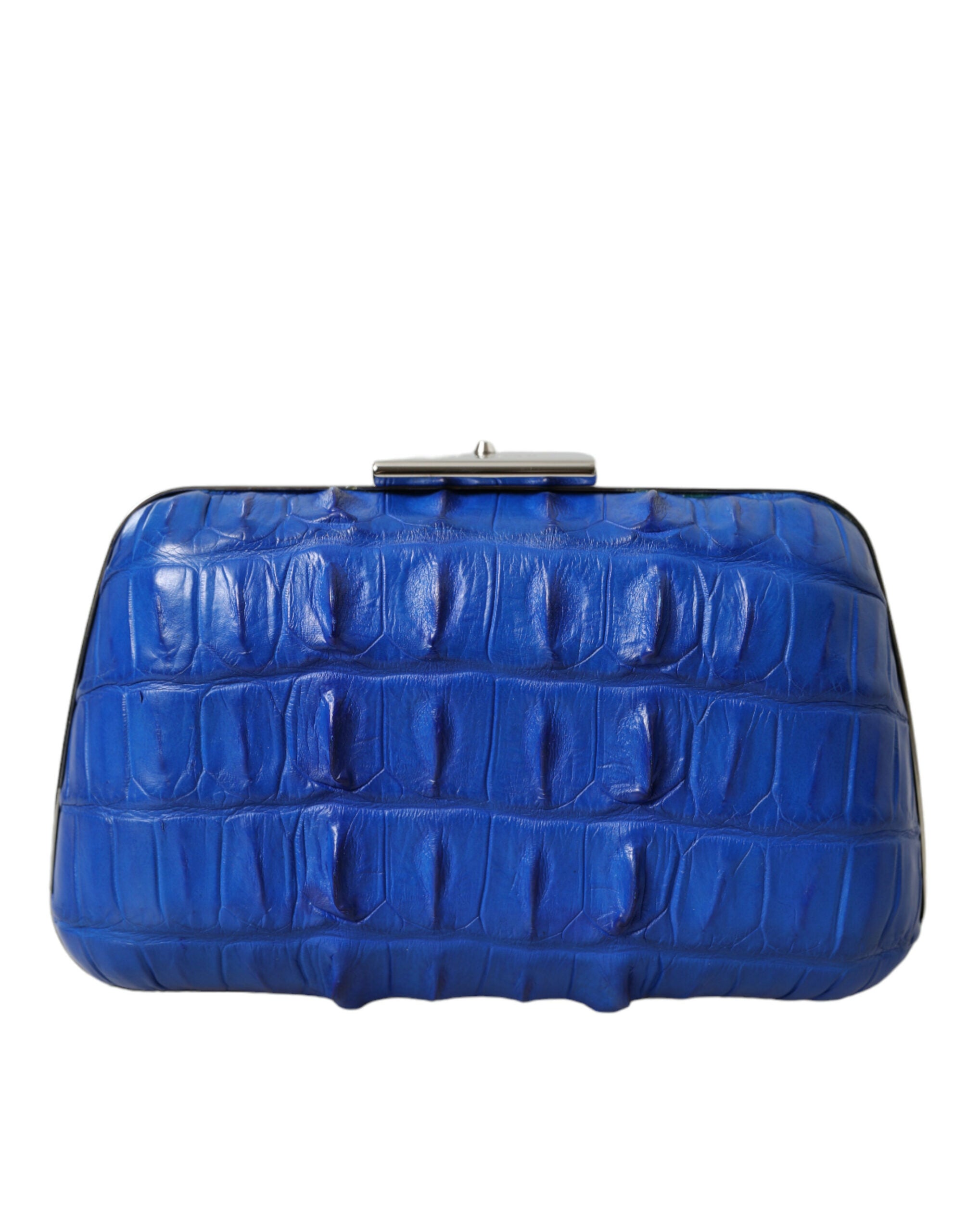 Balenciaga Blue Exotic Skin Leather Shoulder Crossbody Box Clutch Women's Bag
