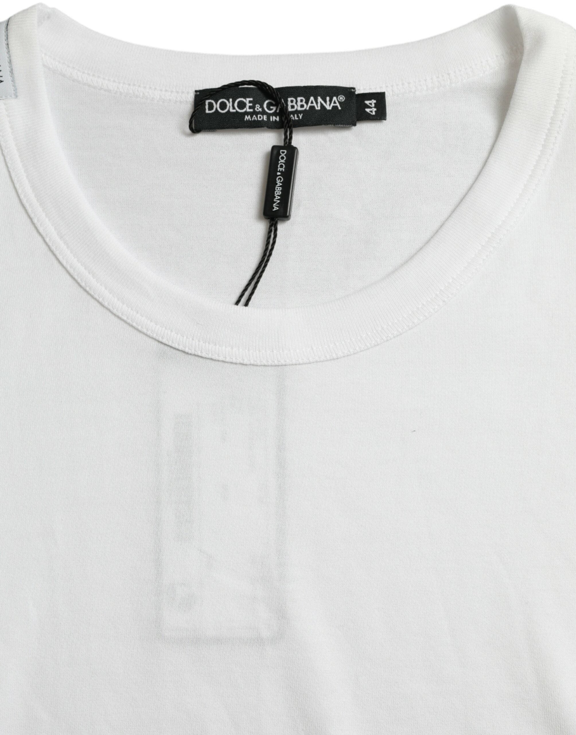 Dolce & Gabbana White Logo Crew Neck Short Sleeves Men's T-shirt