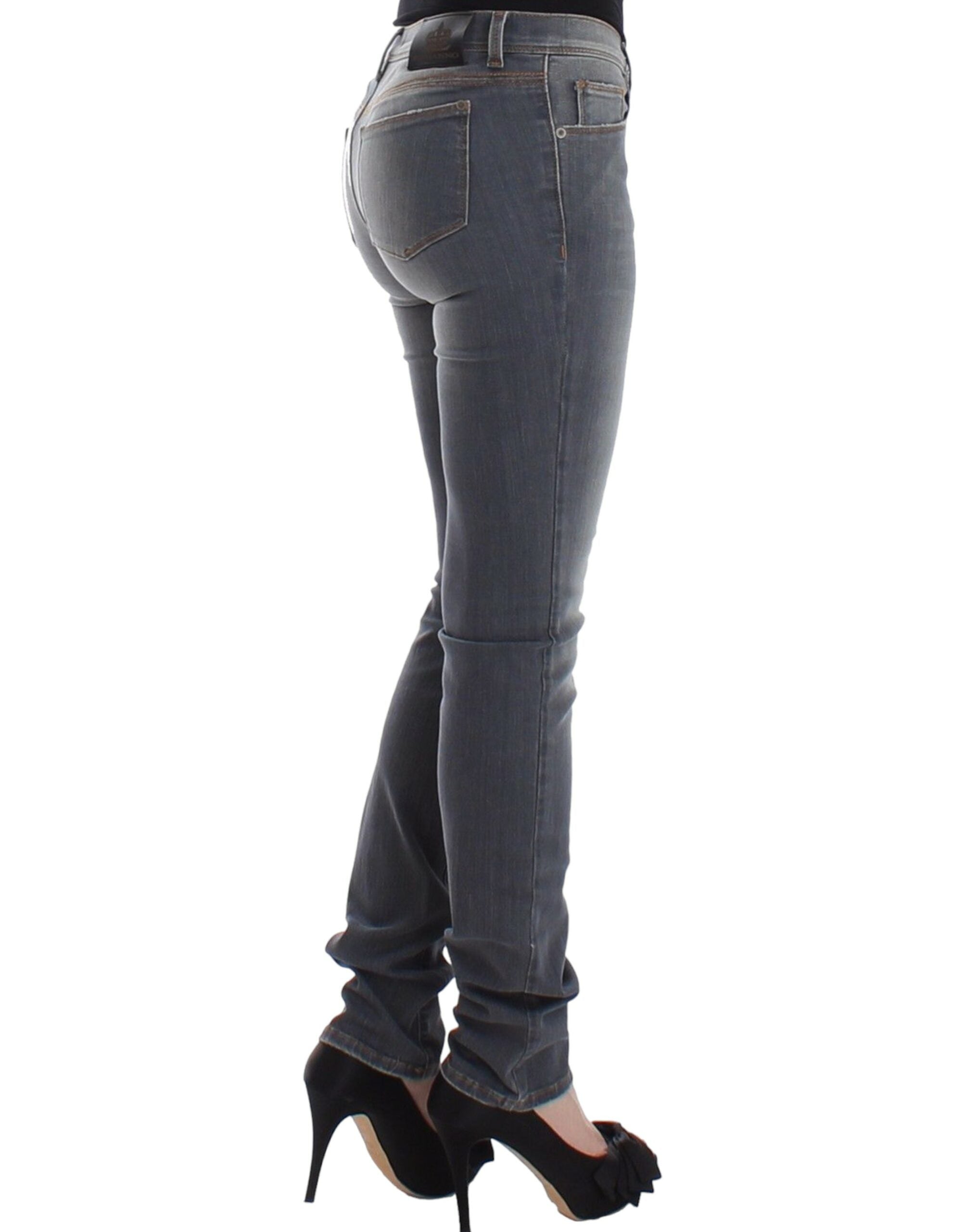 Ermanno Scervino Gray Slim Jeans Denim Pants Skinny Leg Women's Stretch