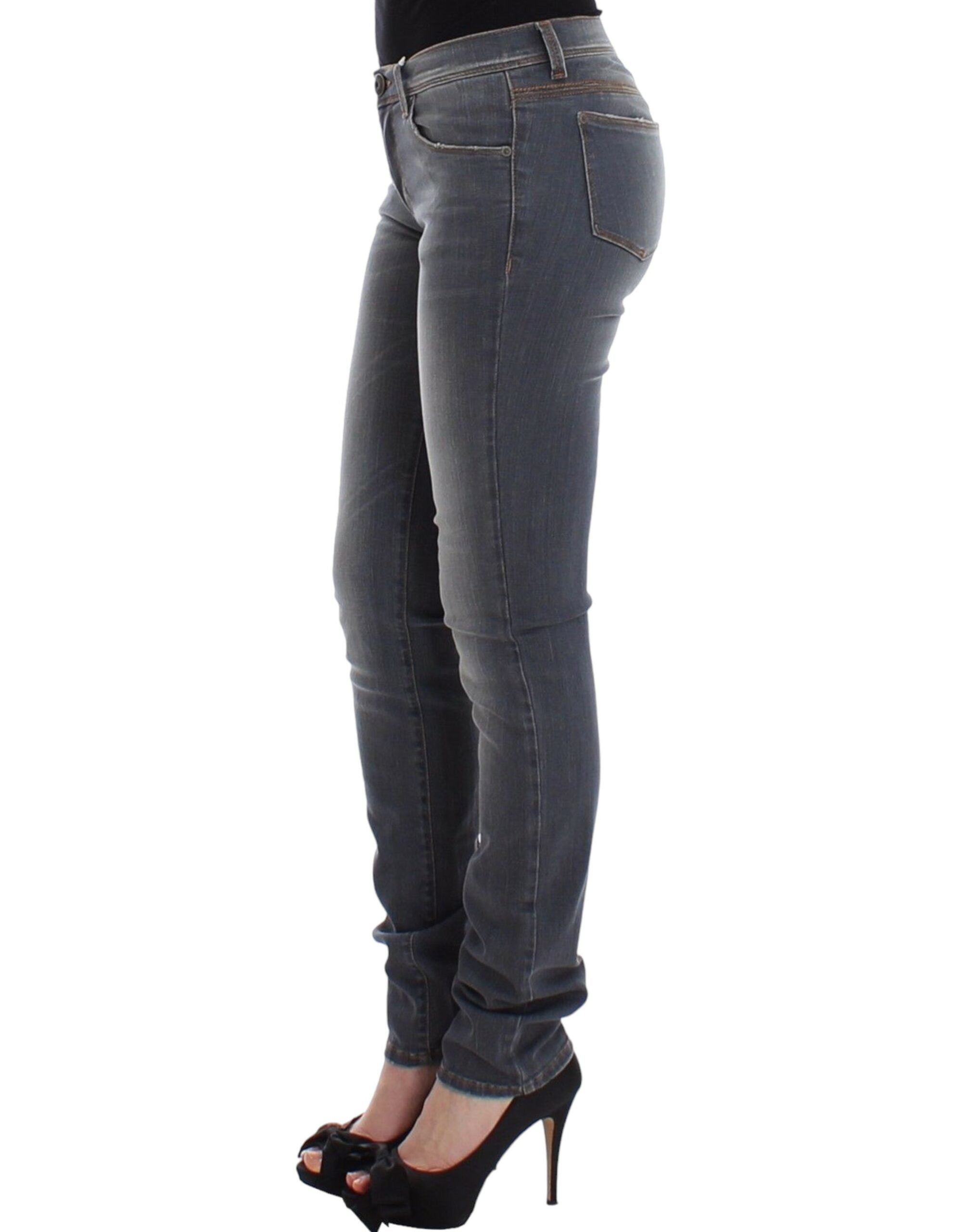 Ermanno Scervino Gray Slim Jeans Denim Pants Skinny Leg Women's Stretch