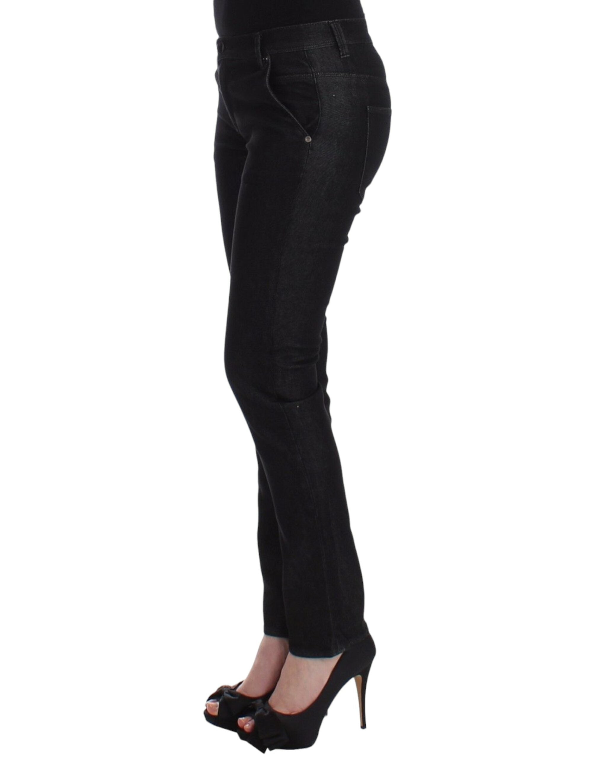 Ermanno Scervino Black Slim Jeans Denim Pants Skinny Leg Women's Stretch