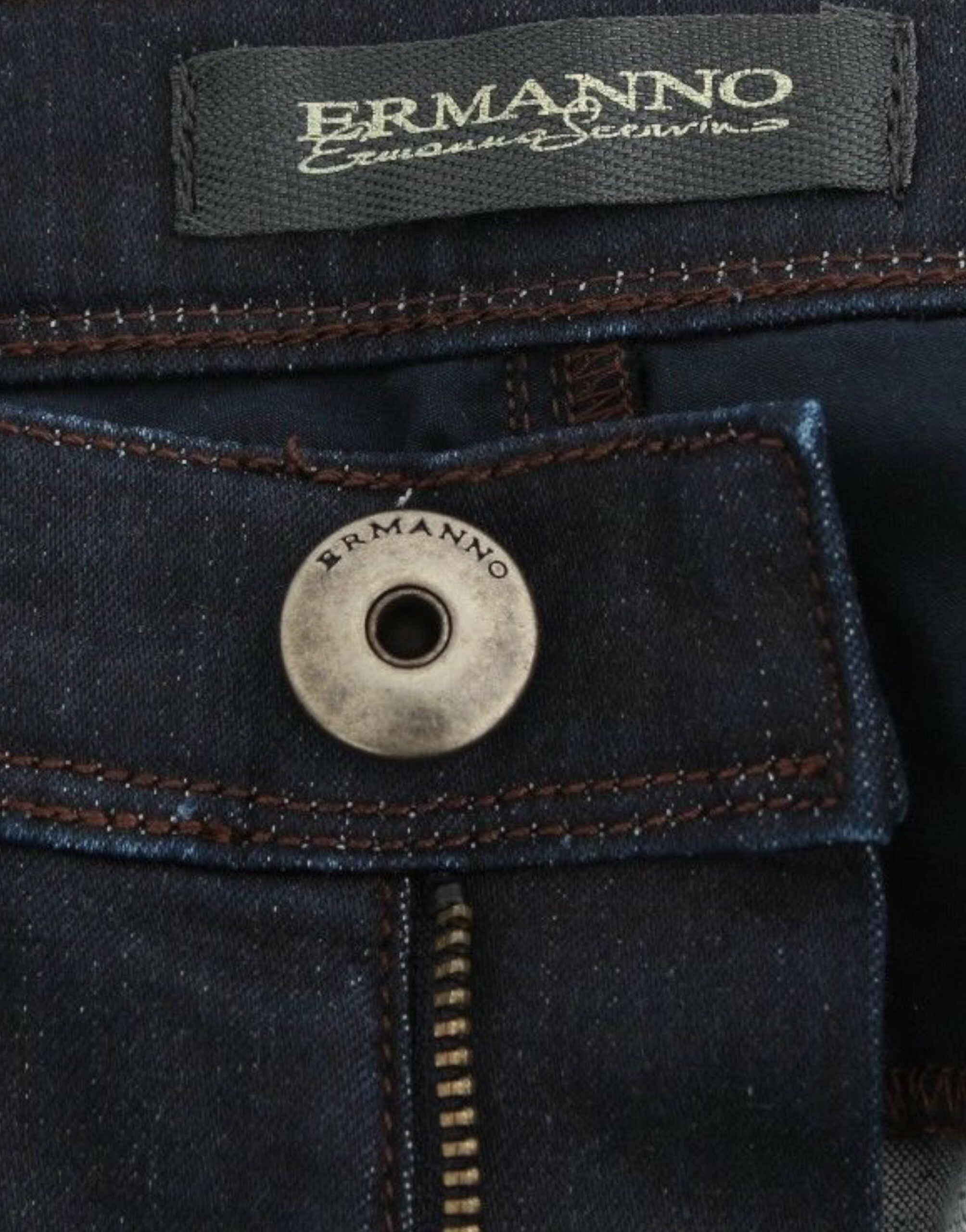 Ermanno Scervino Chic Dark Blue Slim Jeans for Elegant Women's Style