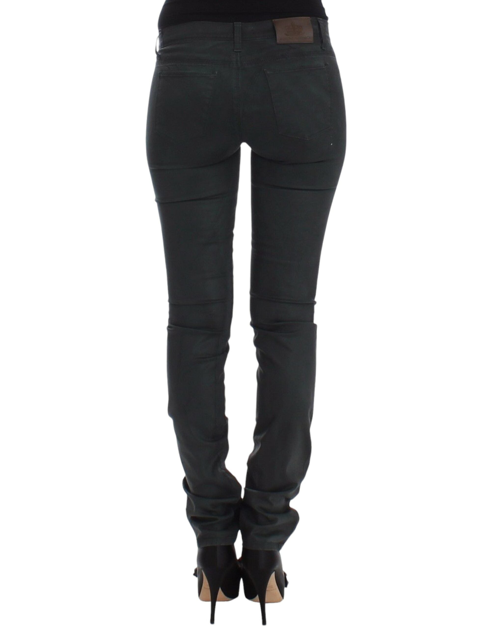 Ermanno Scervino Green Slim Jeans Denim Pants Straight Leg Women's Stretch
