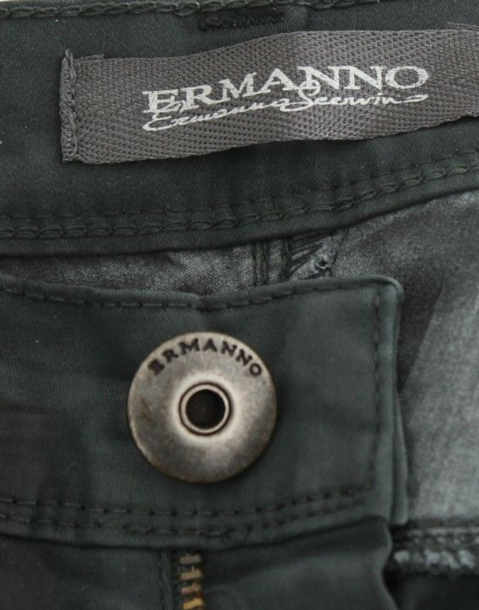 Ermanno Scervino Green Slim Jeans Denim Pants Straight Leg Women's Stretch