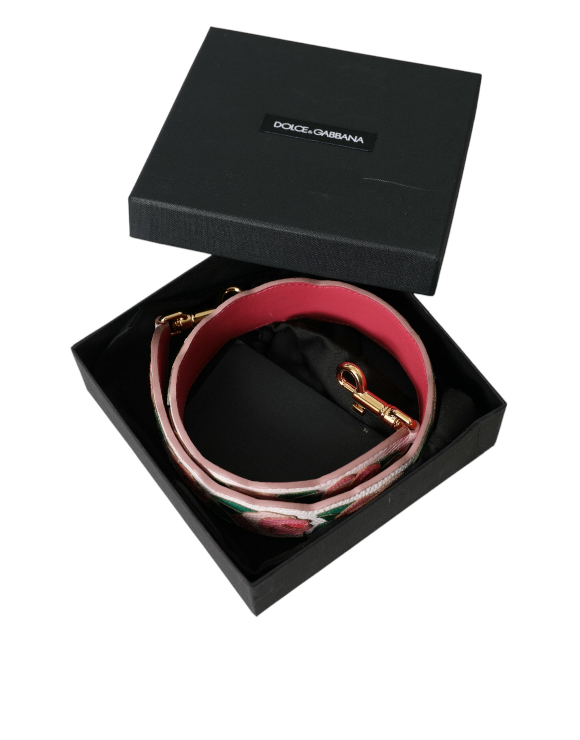 Dolce & Gabbana White Floral Leather Accessory Shoulder Women's Strap