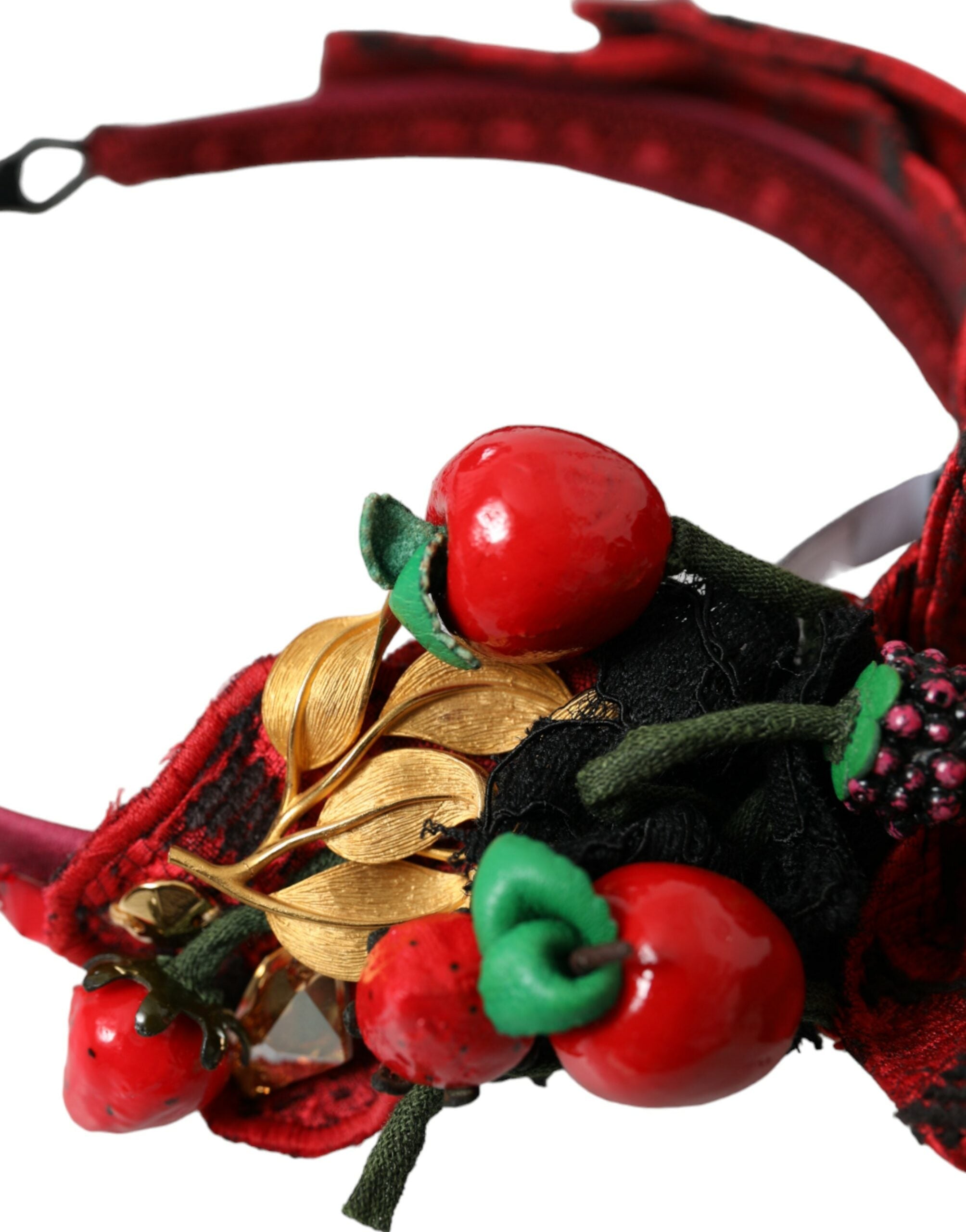 Dolce & Gabbana Red Cherry Sicily Embellished Women Hairband Women's Diadem