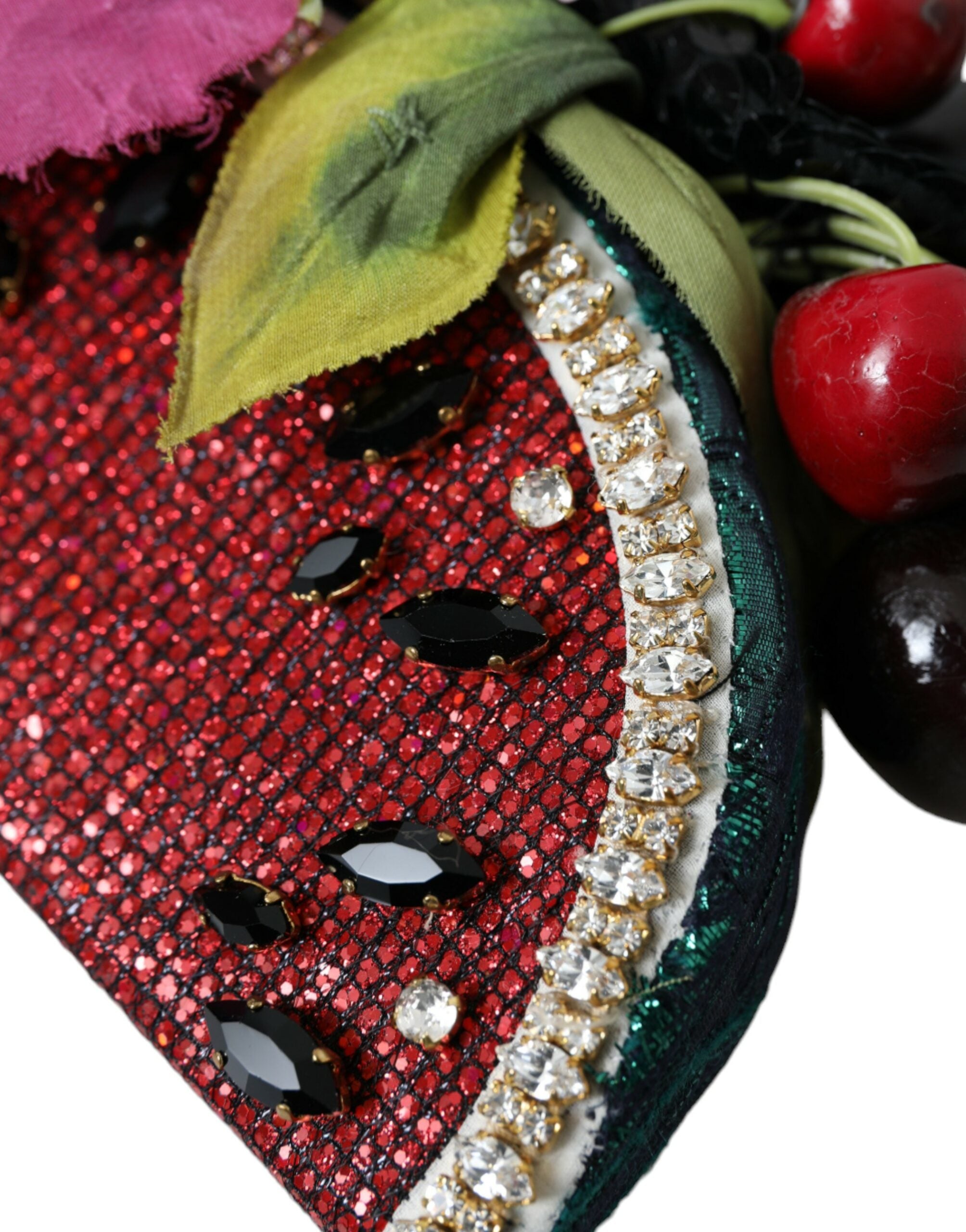 Dolce & Gabbana Red Watermelon Cherry Crystal Hairband Statement Women's Diadem