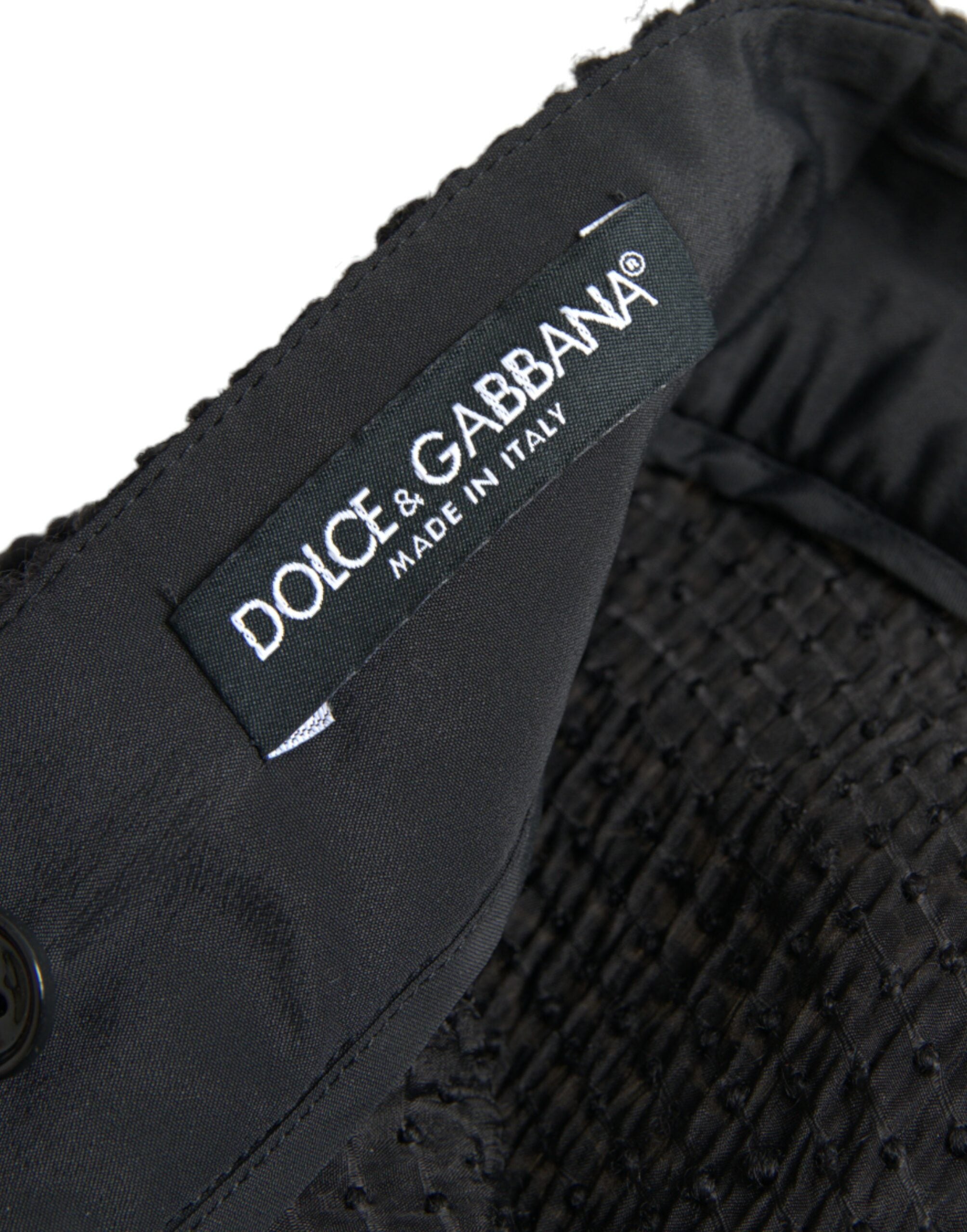 Dolce & Gabbana Black High Waist A-line Knee Length Women's Skirt