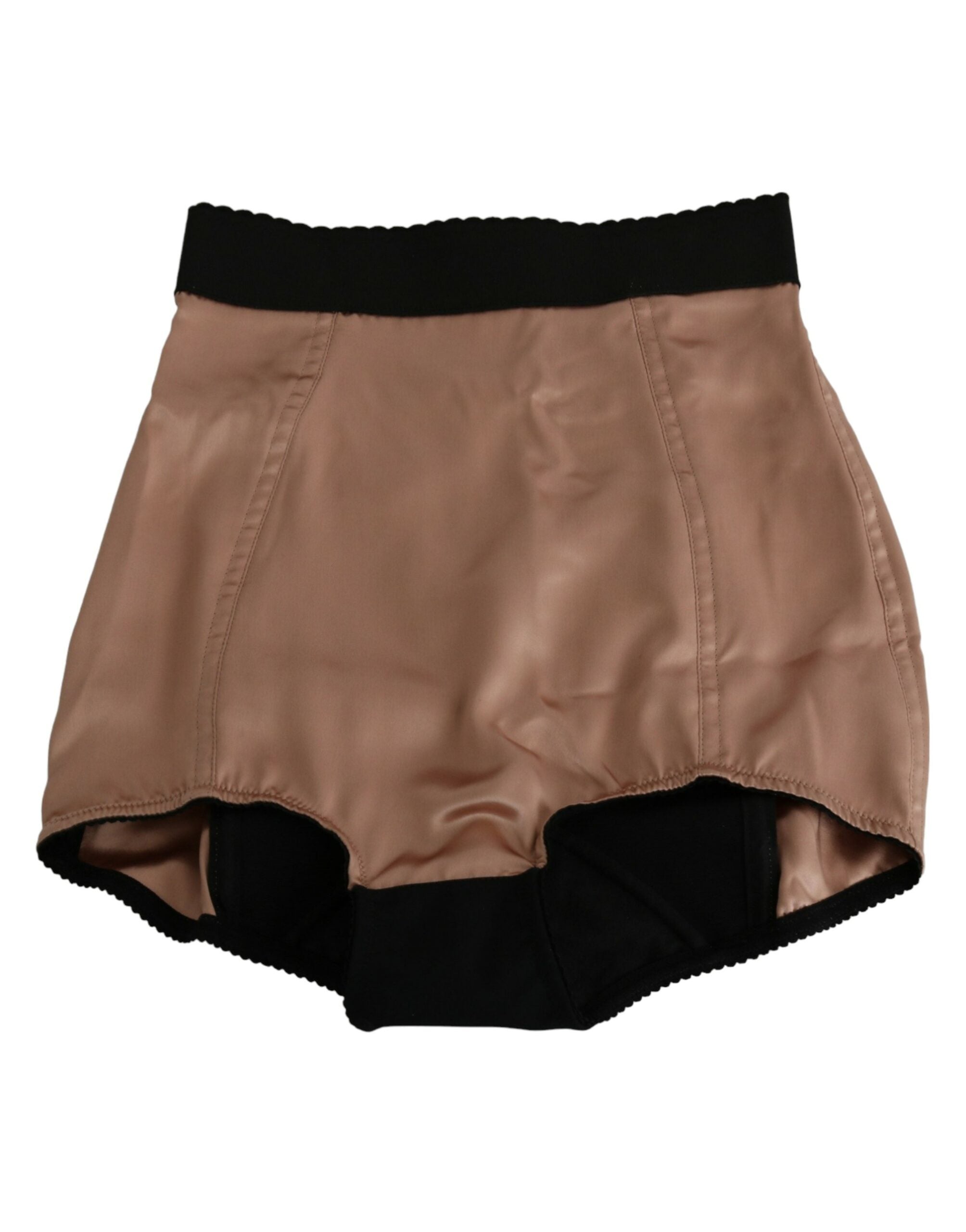 Dolce & Gabbana Beige Silk High Waist Mini Hot Pants Women's Shorts