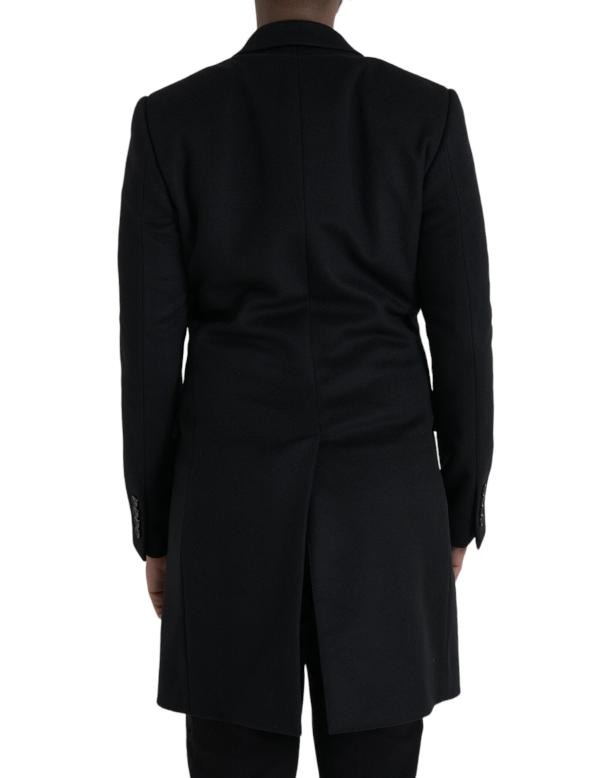 Dolce & Gabbana Black Single Breasted Trench Coat Men's Jacket
