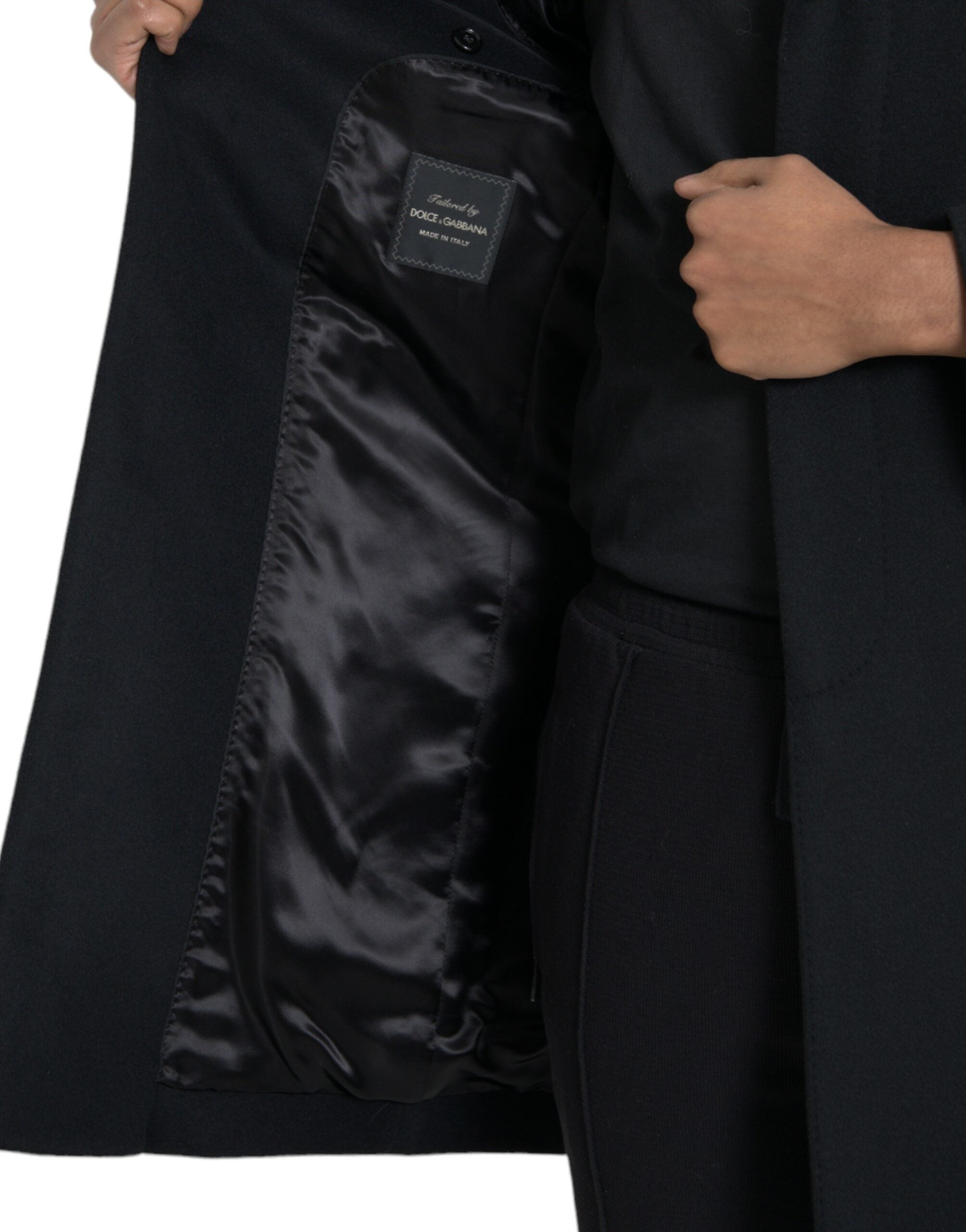 Dolce & Gabbana Black Single Breasted Trench Coat Men's Jacket