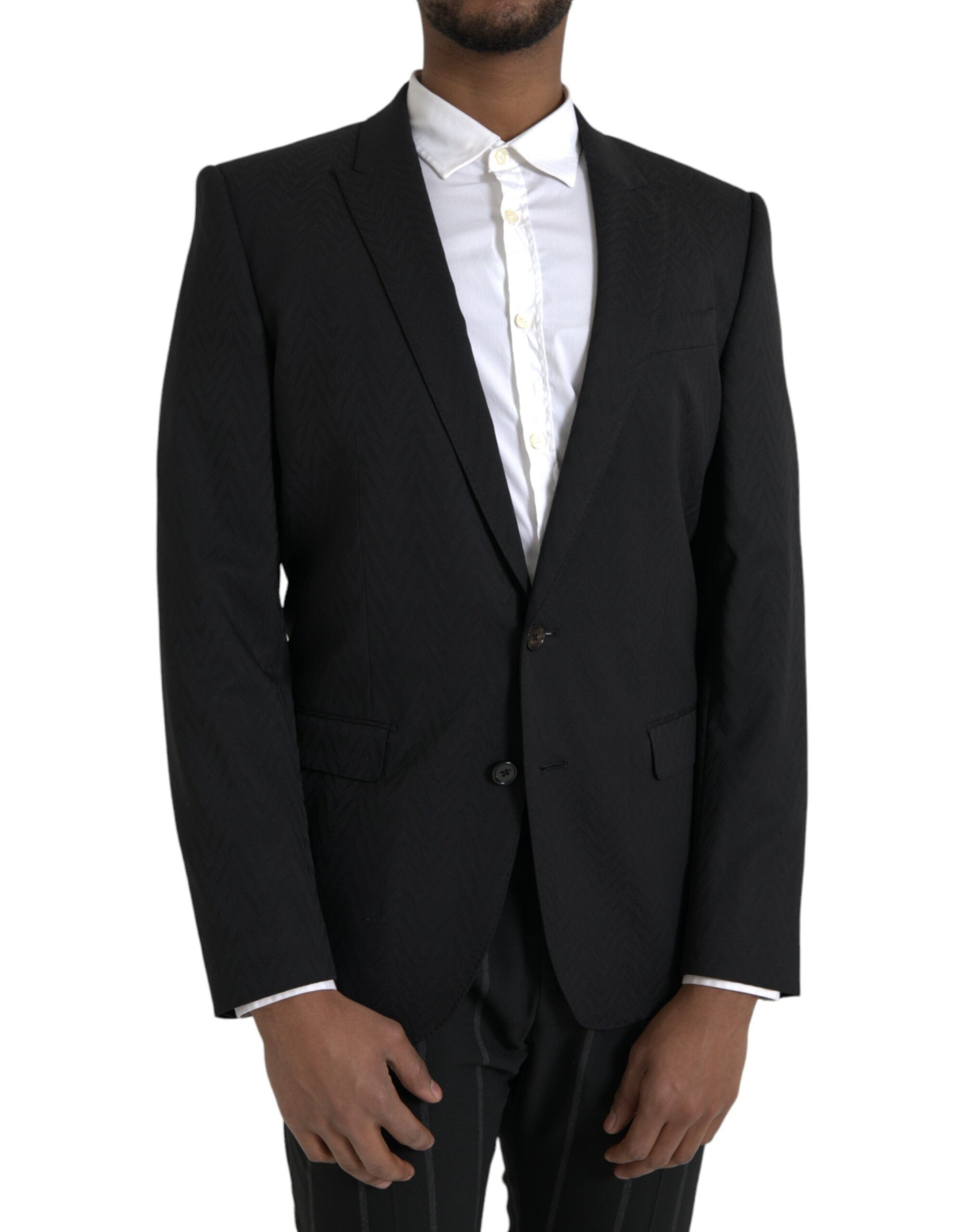 Dolce & Gabbana Black MARTINI Slim Fit Jacket Coat Men's Blazer