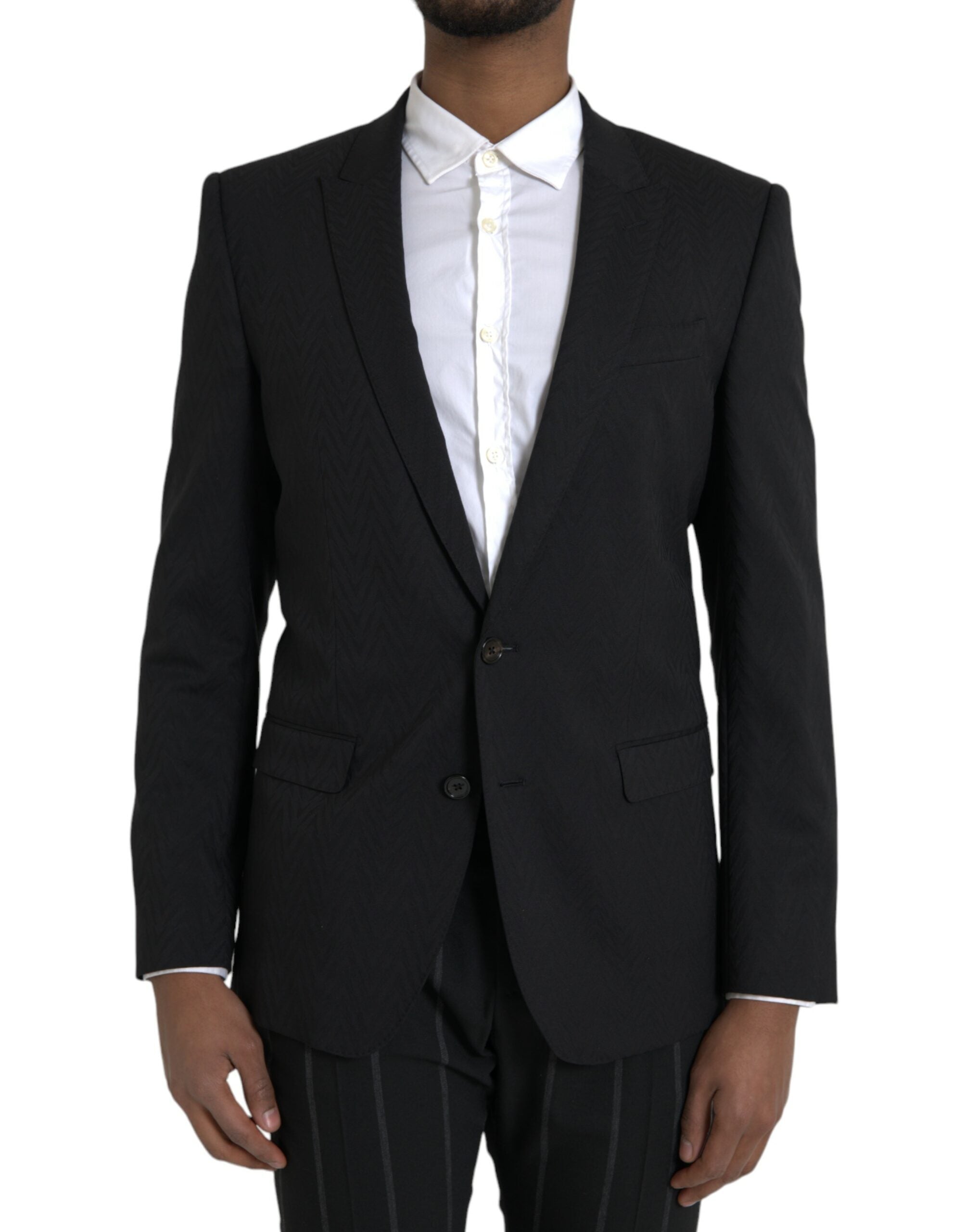 Dolce & Gabbana Black MARTINI Slim Fit Jacket Coat Men's Blazer