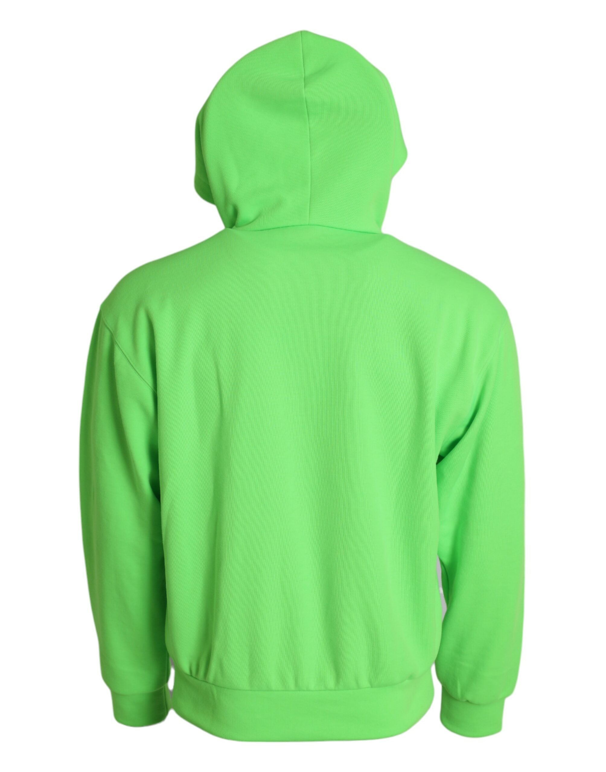 Dolce & Gabbana Neon Green Hooded Full Zip Top Men's Sweater