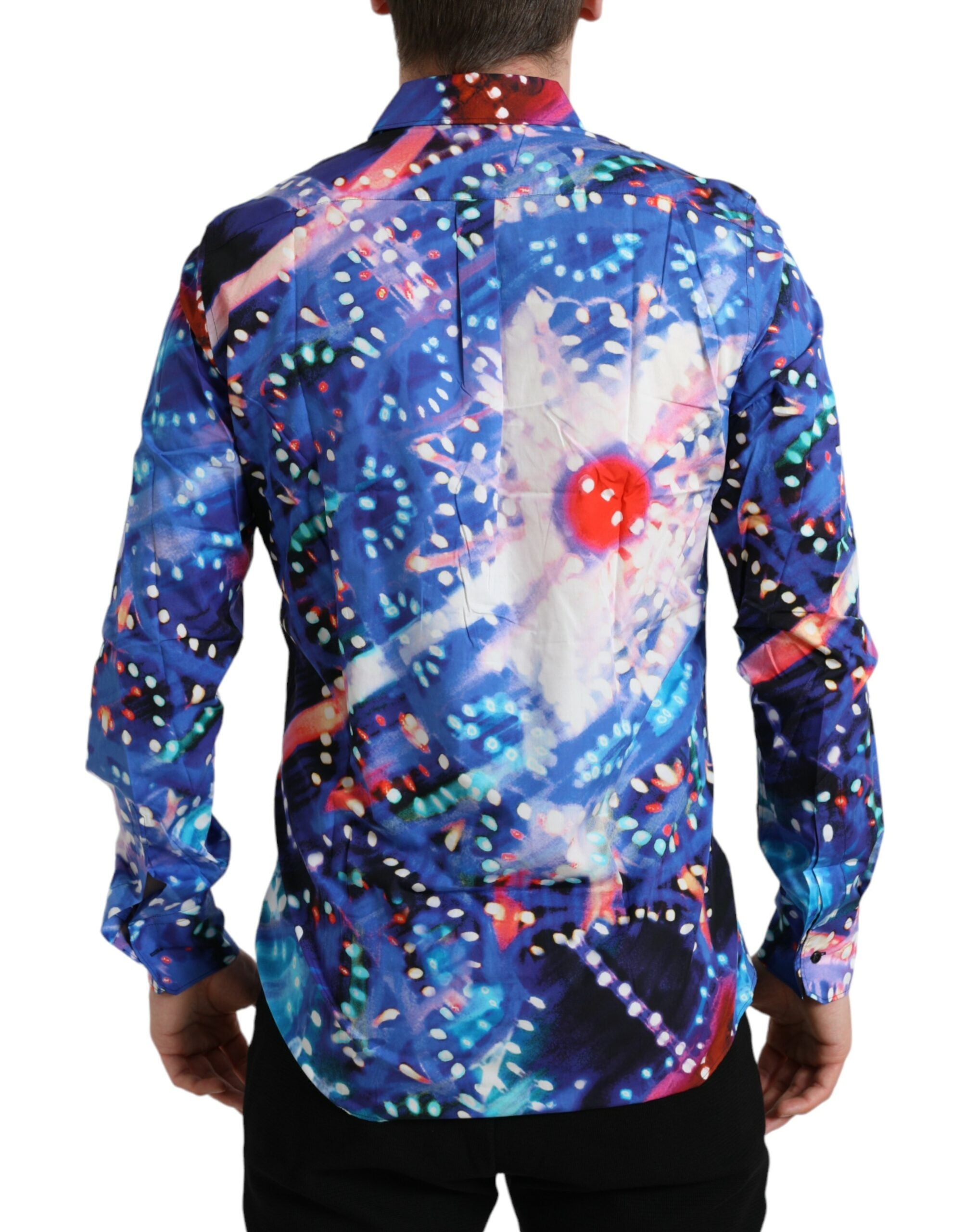 Dolce & Gabbana Multicolor Luminarie Slim MARTINI Men's Shirt