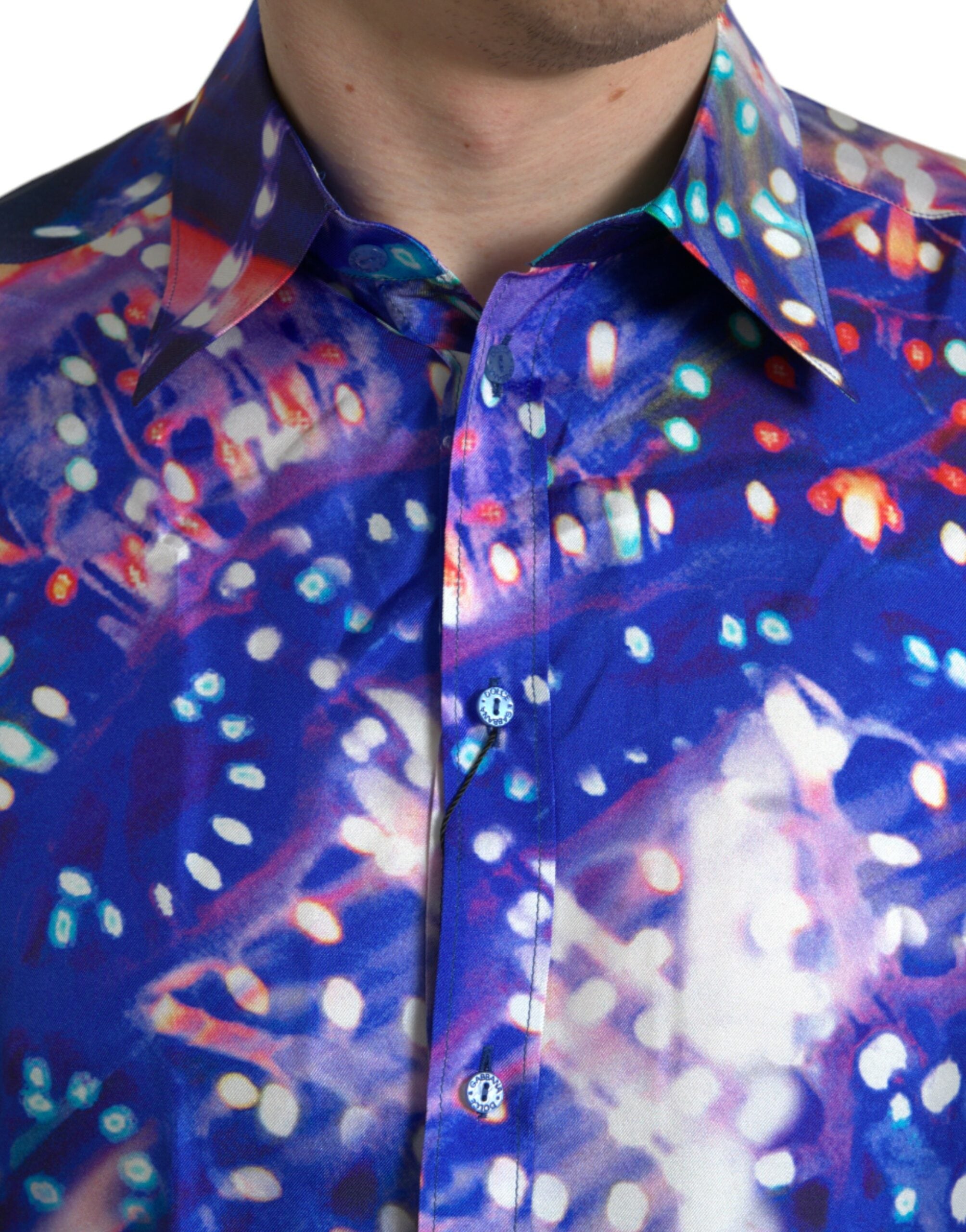 Dolce & Gabbana Purple Luminarie Silk Slim MARTINI Men's Shirt