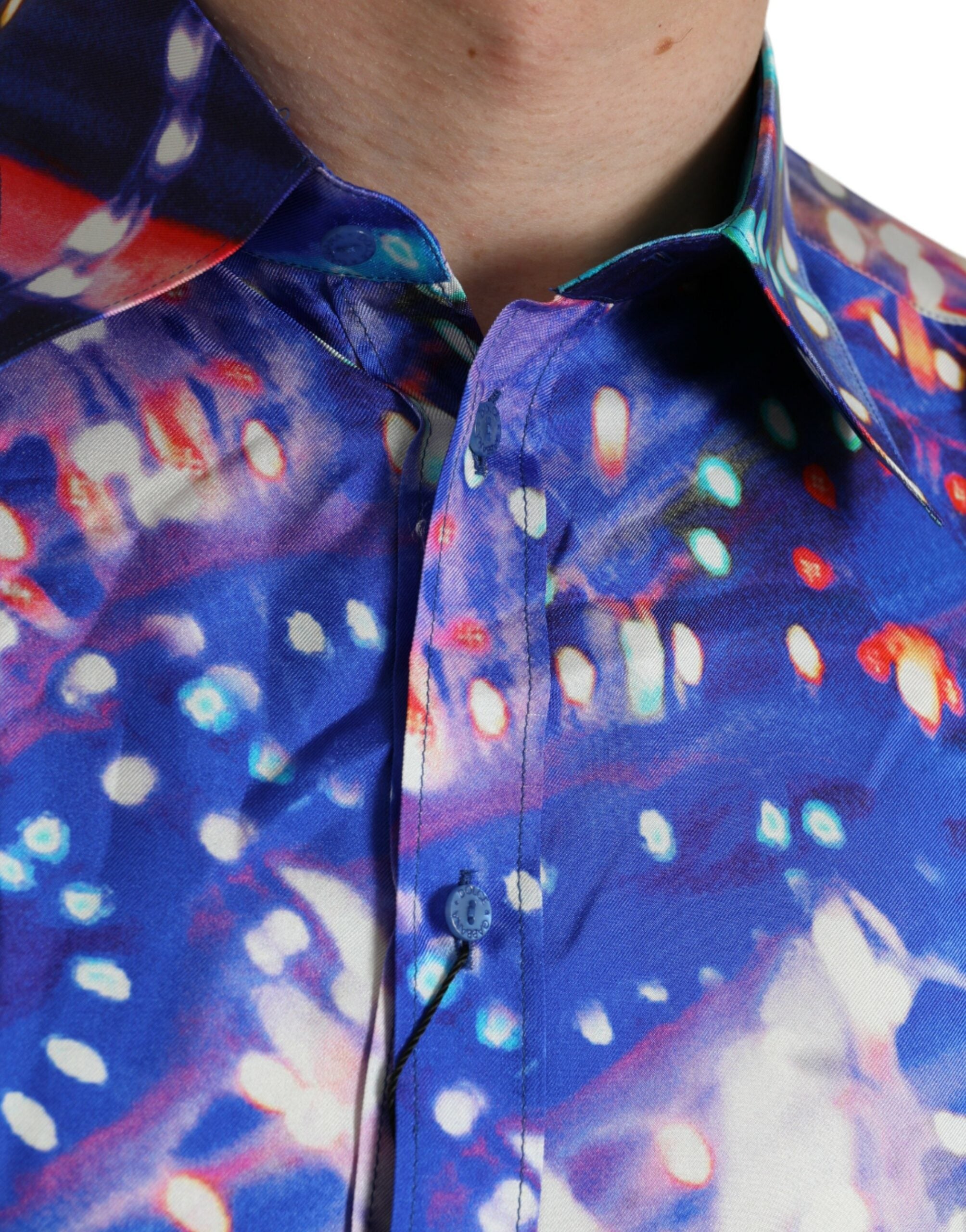 Dolce & Gabbana Purple Luminarie Silk Slim MARTINI Men's Shirt