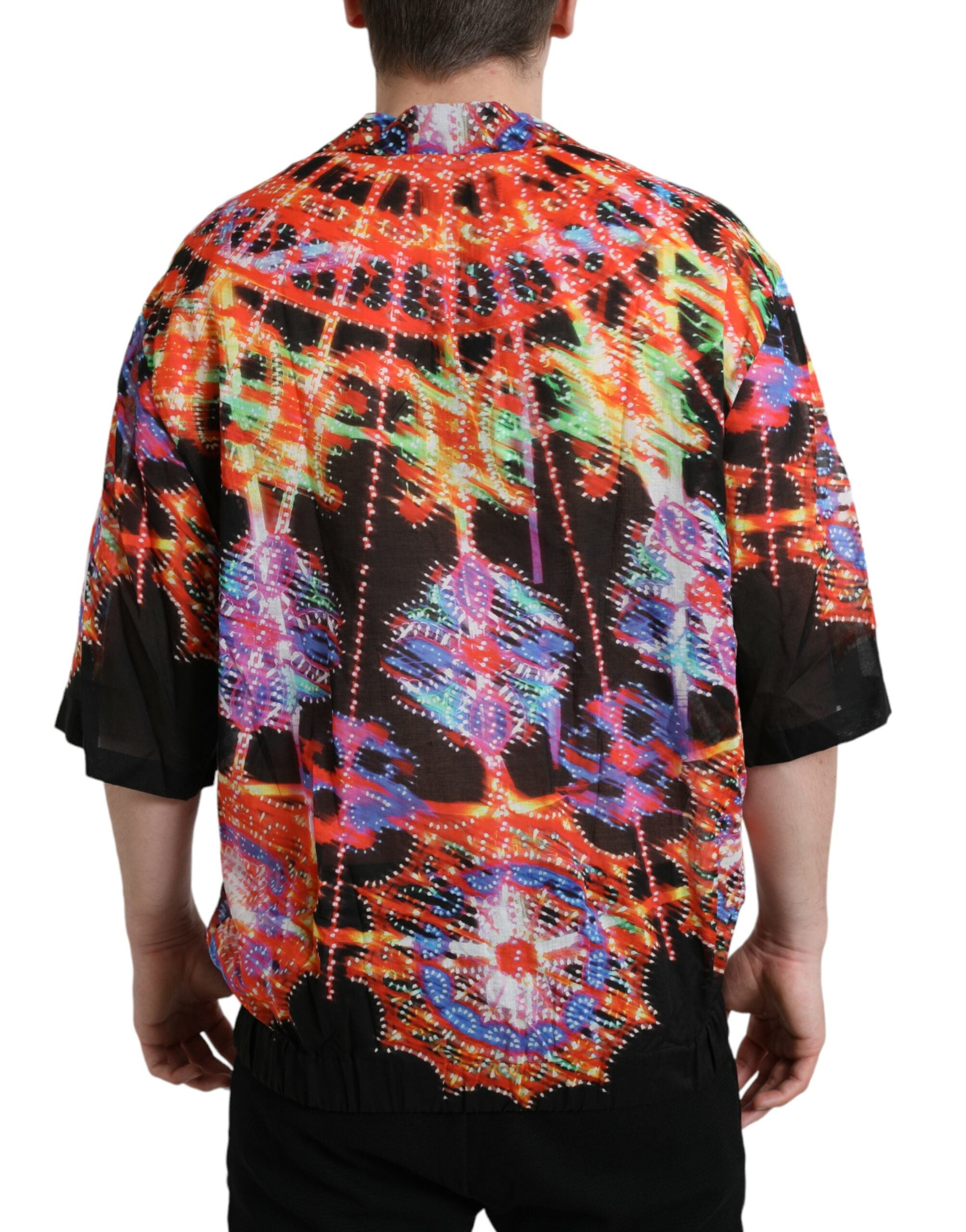 Dolce & Gabbana Multicolor Luminarie Print Cotton Men's T-shirt